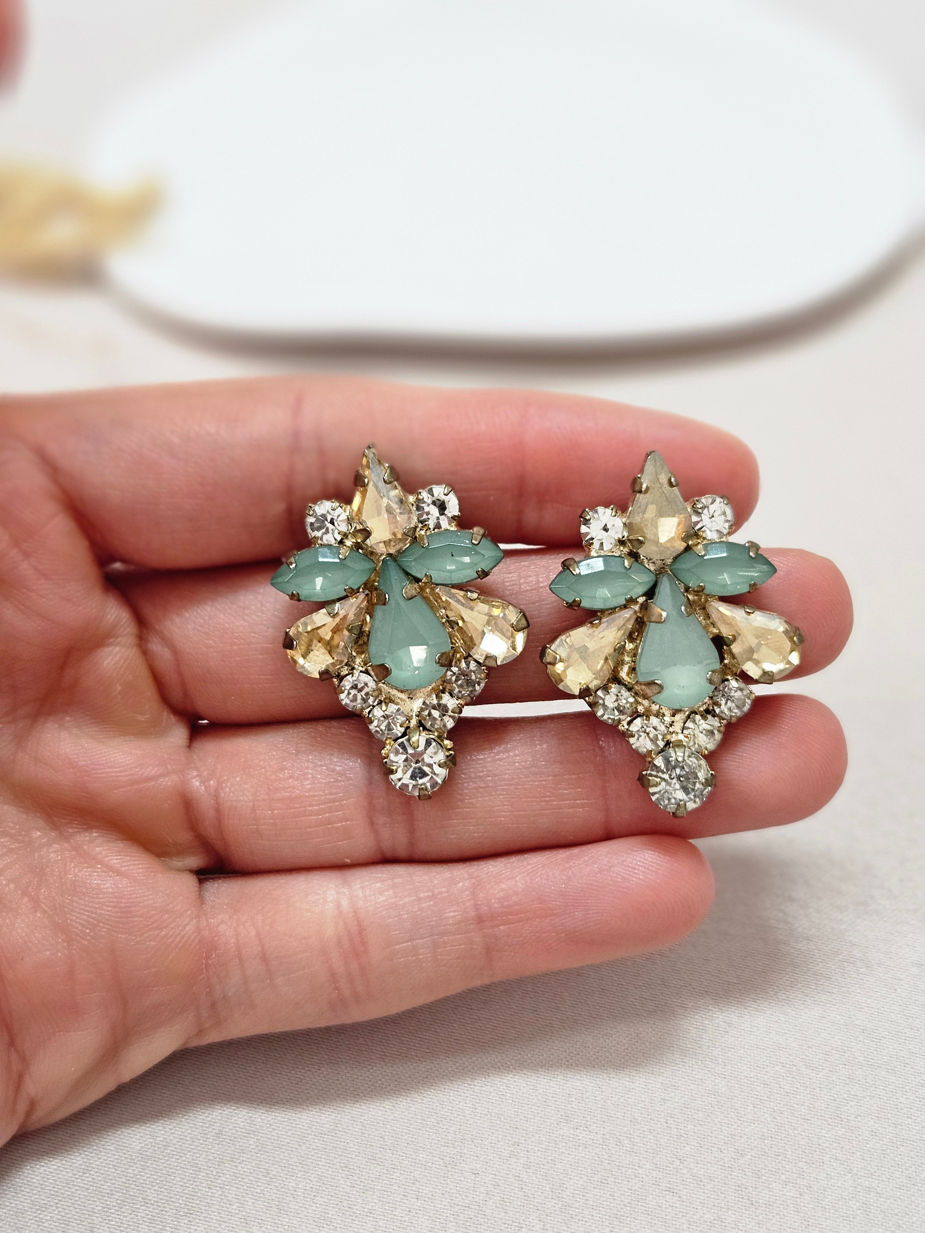 Green CZ Stud Earrings