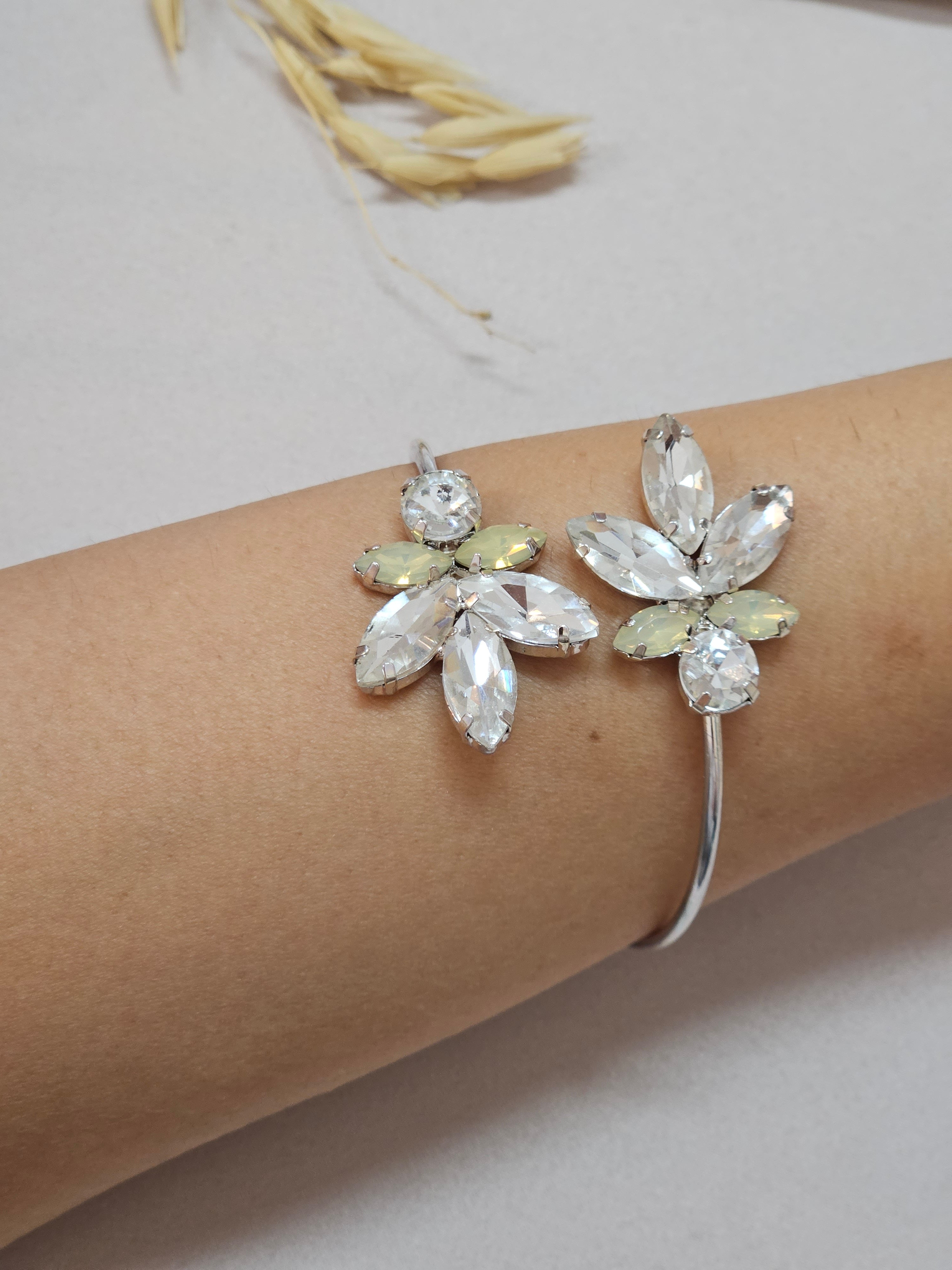 Green Floral Jewelry Set