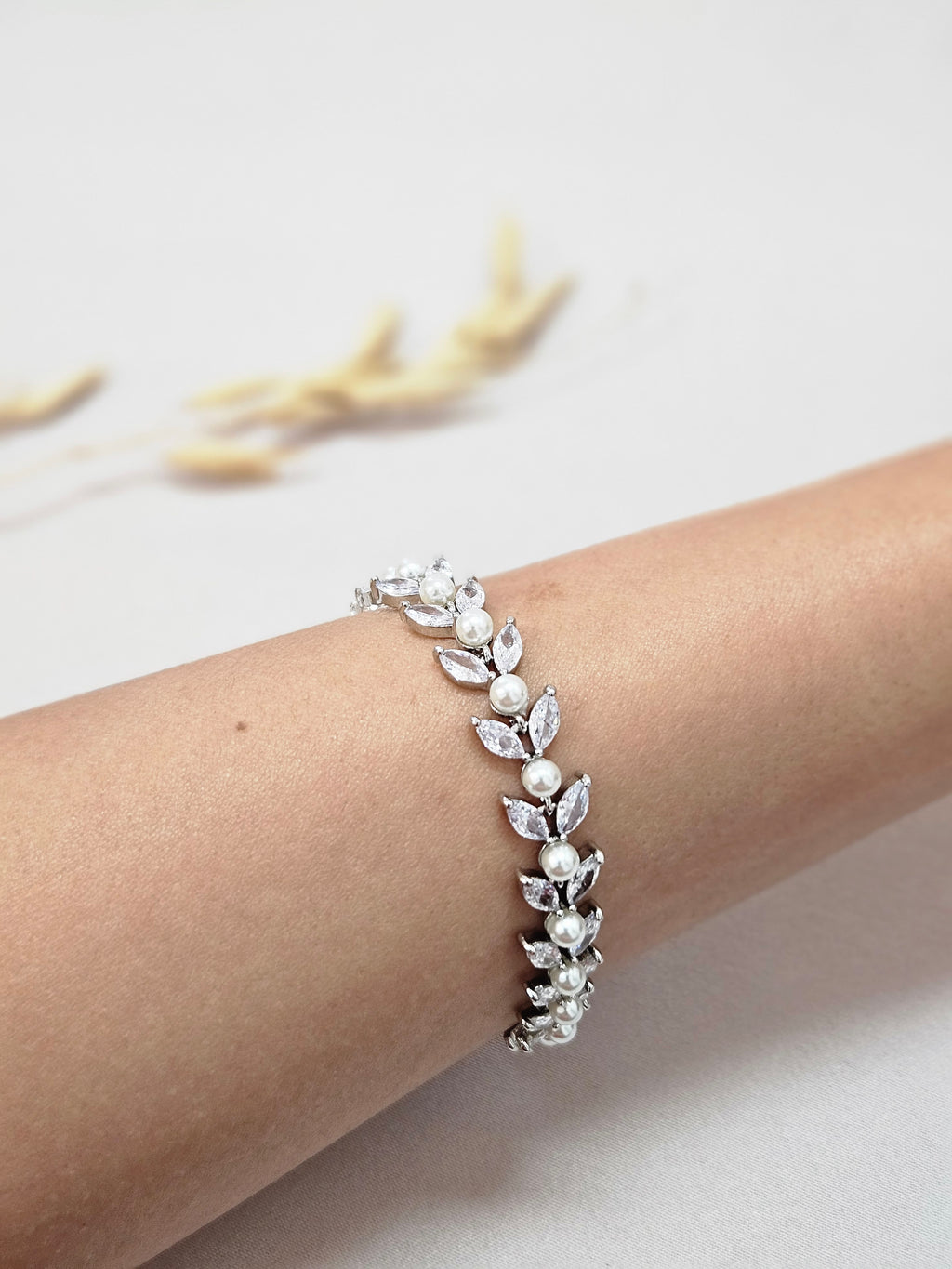 Adjustable Pearl Crystal Bracelet
