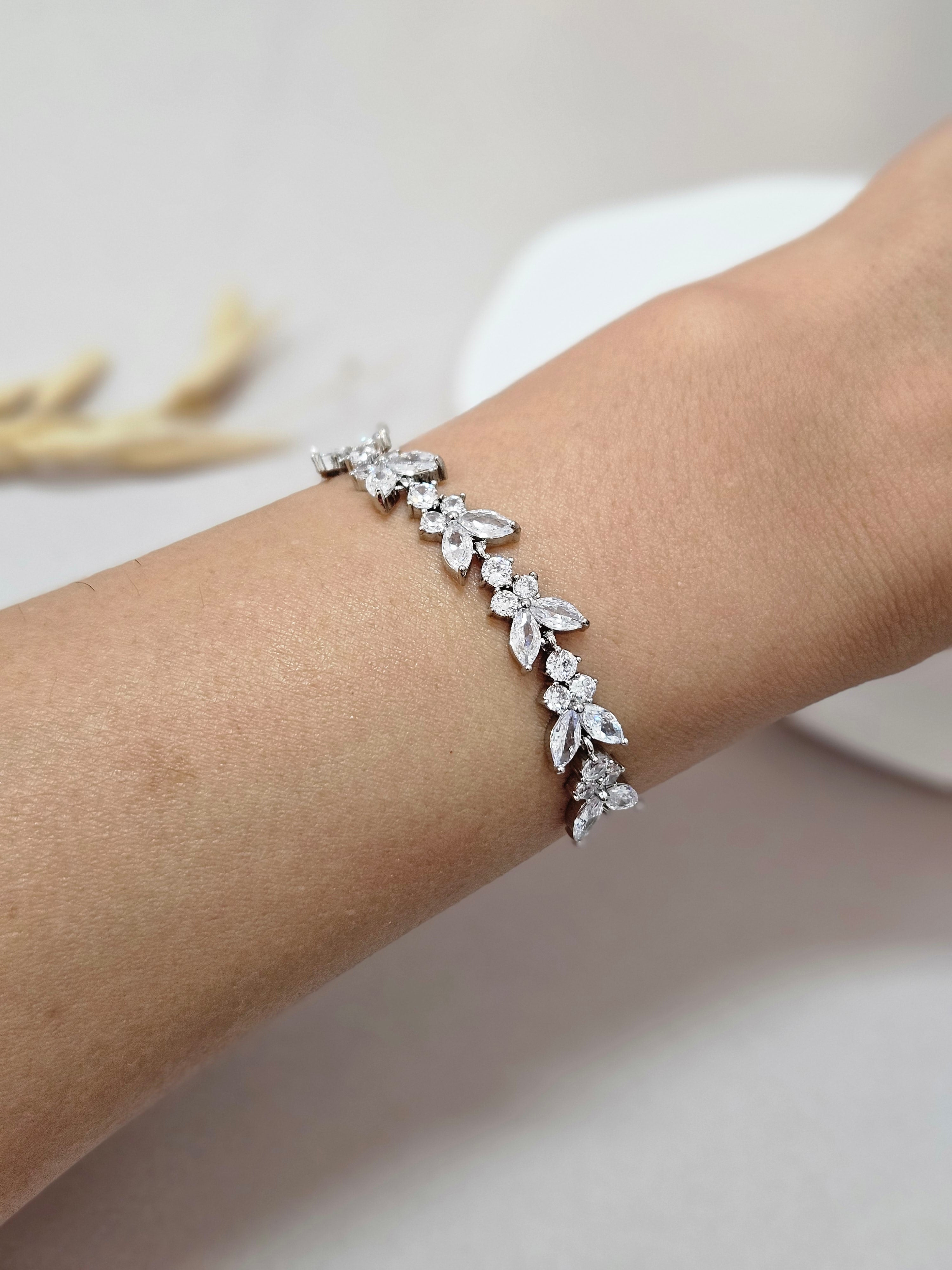 Adjustable Silver Crystal Bracelet
