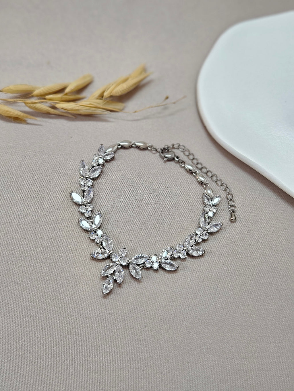 Silver Bridal Adjustable Bracelet