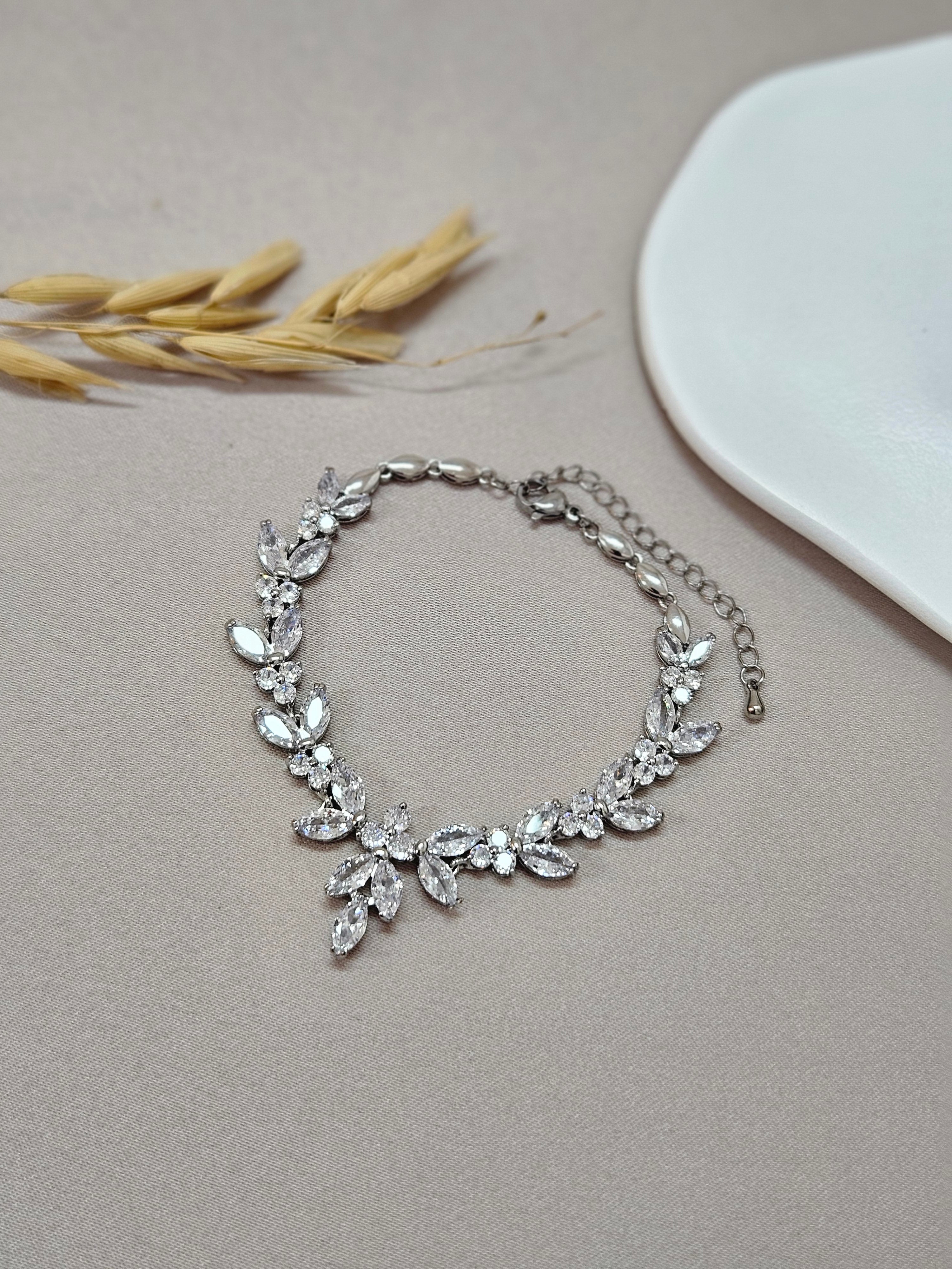 Silver Bridal Adjustable Bracelet