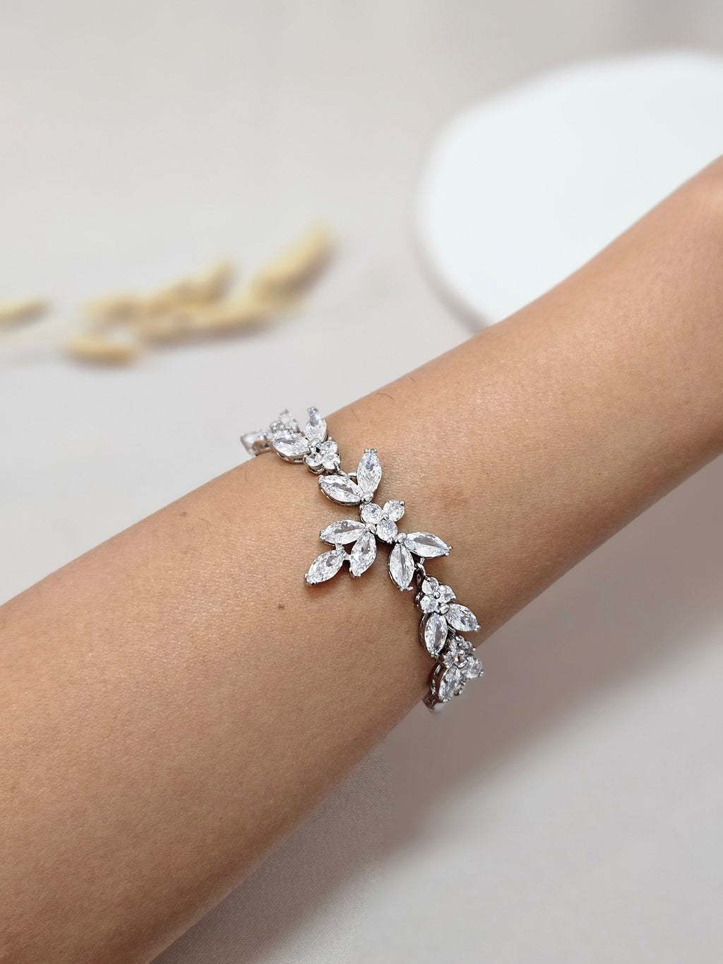Silver Bridal Adjustable Bracelet