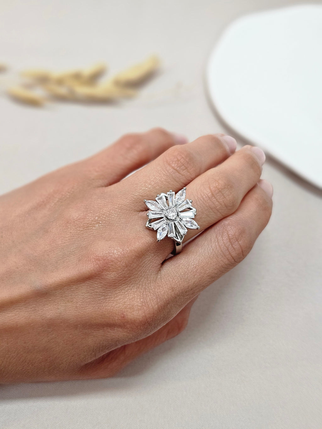 Square Crystal Adjsutable Ring