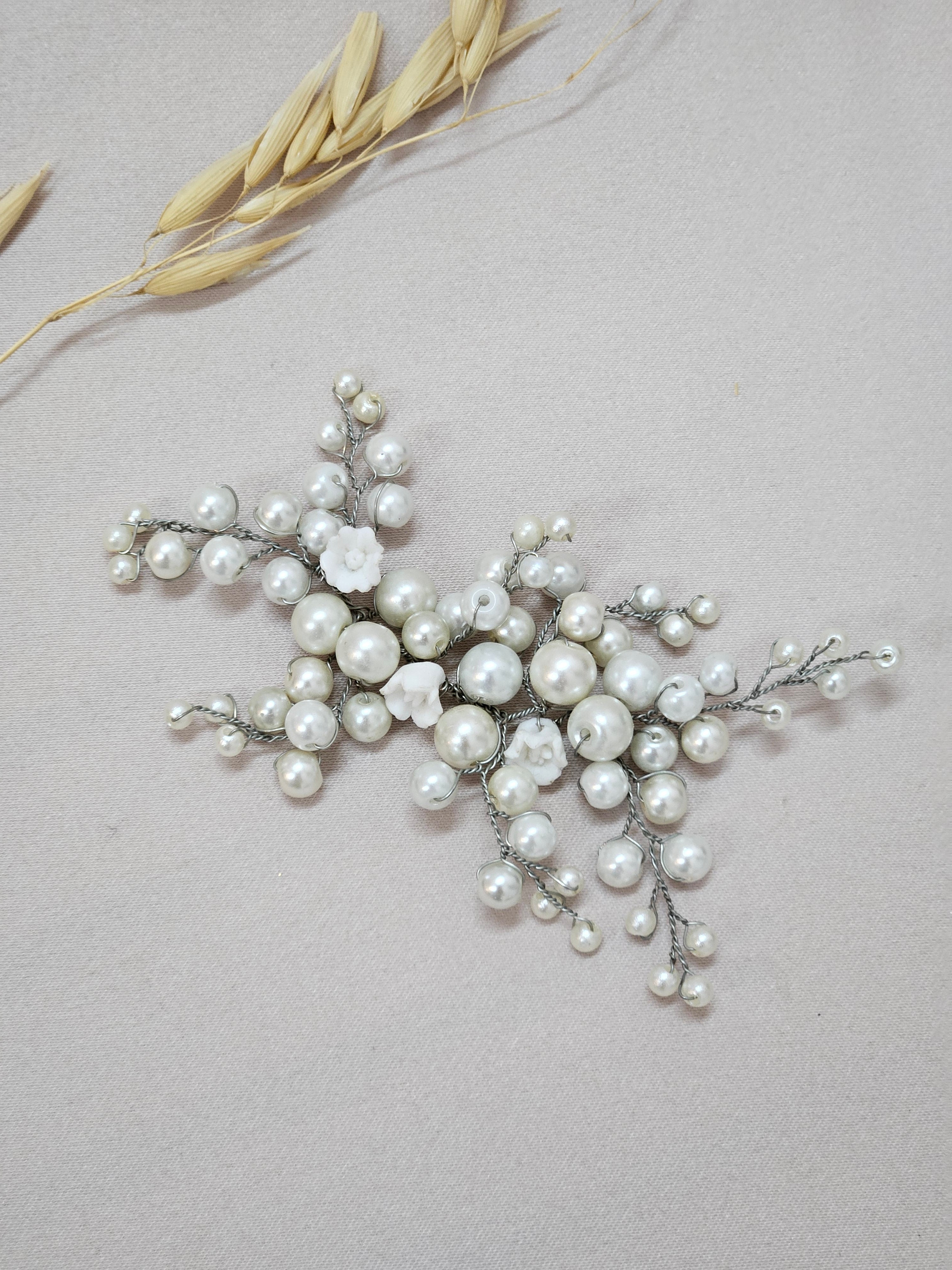 Bridal Pearl Flower Hair Piece