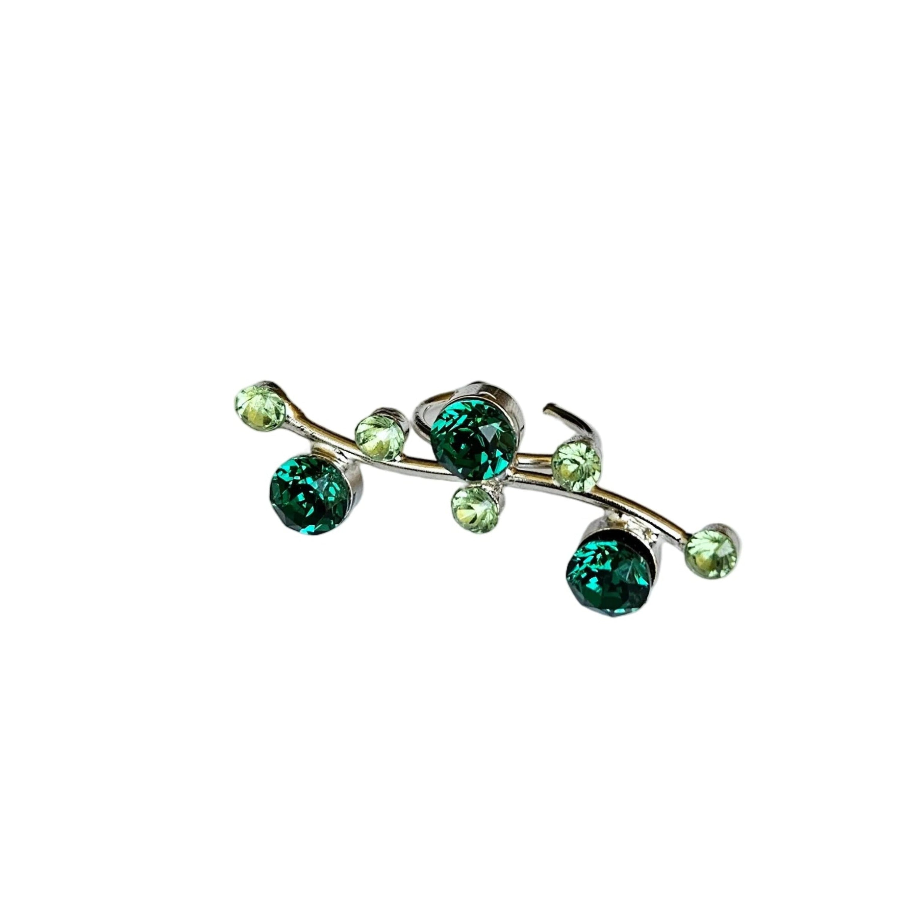 Horizontal Green CZ Ring
