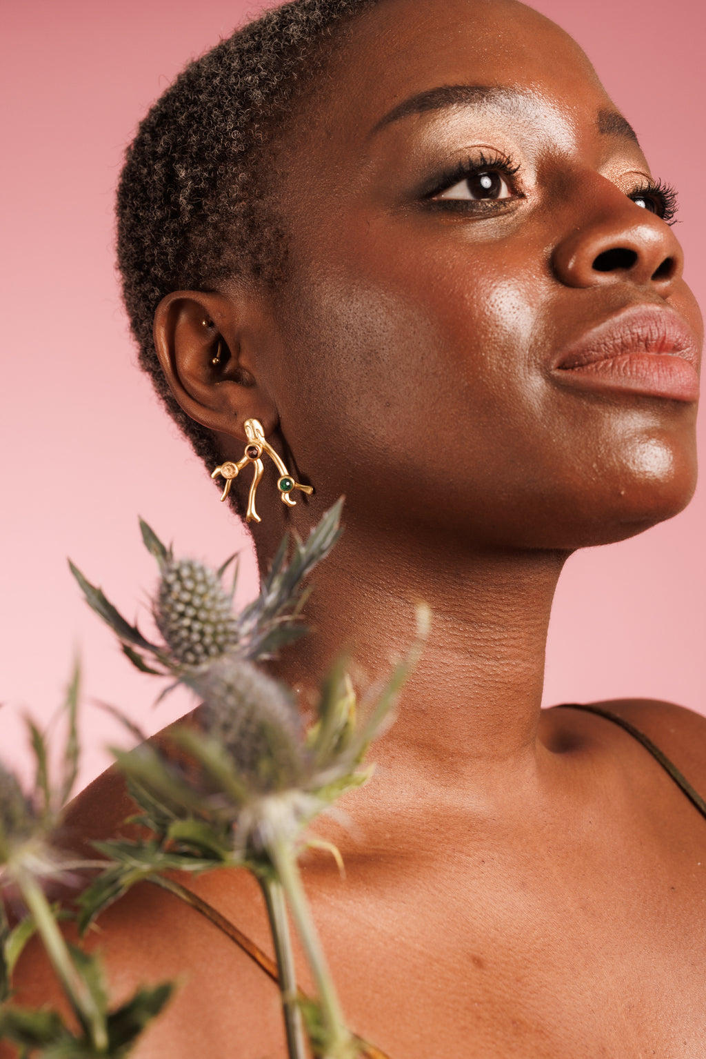 Gold-plated Coral Jewelry Set