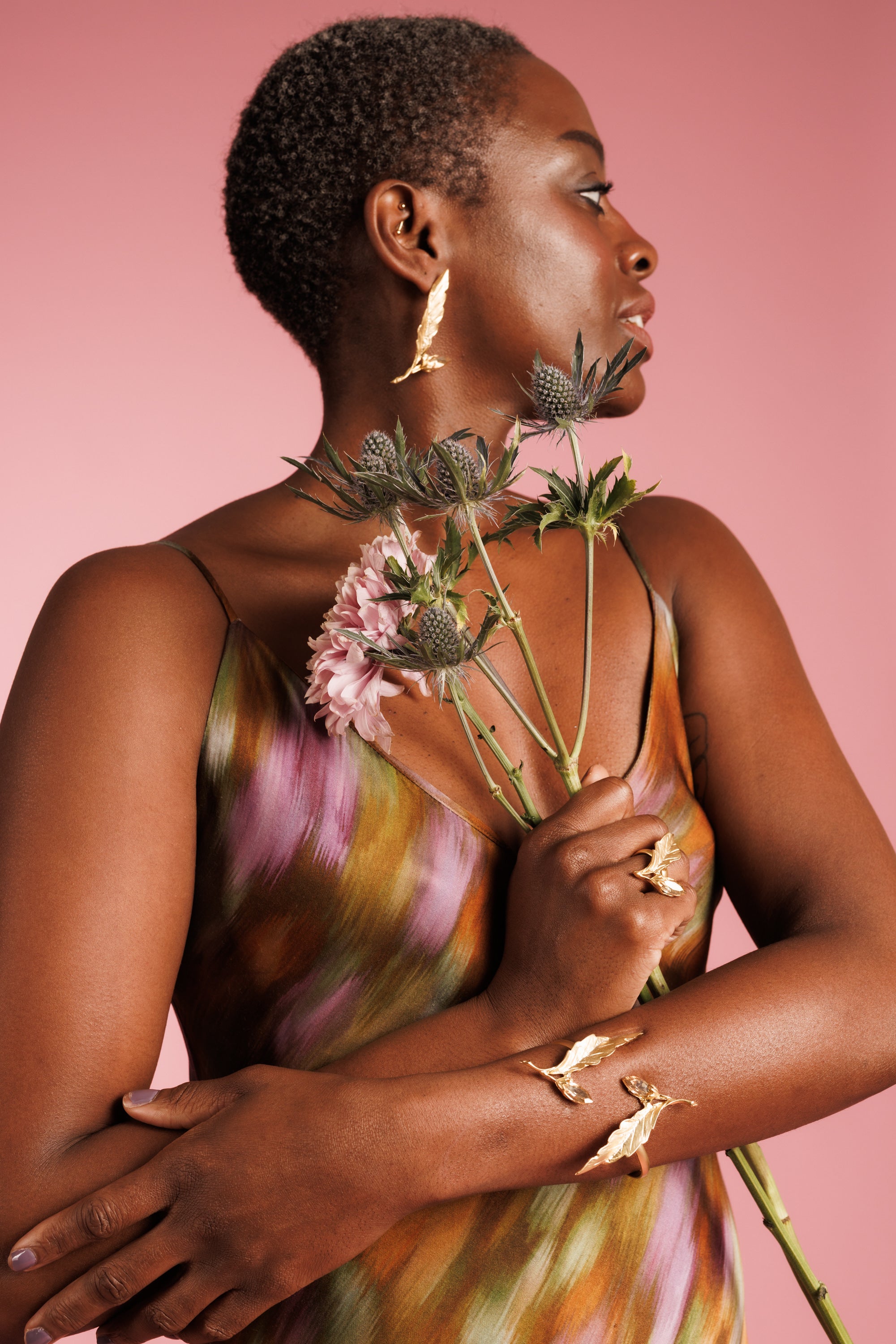 Gold Iris Jewelry Set