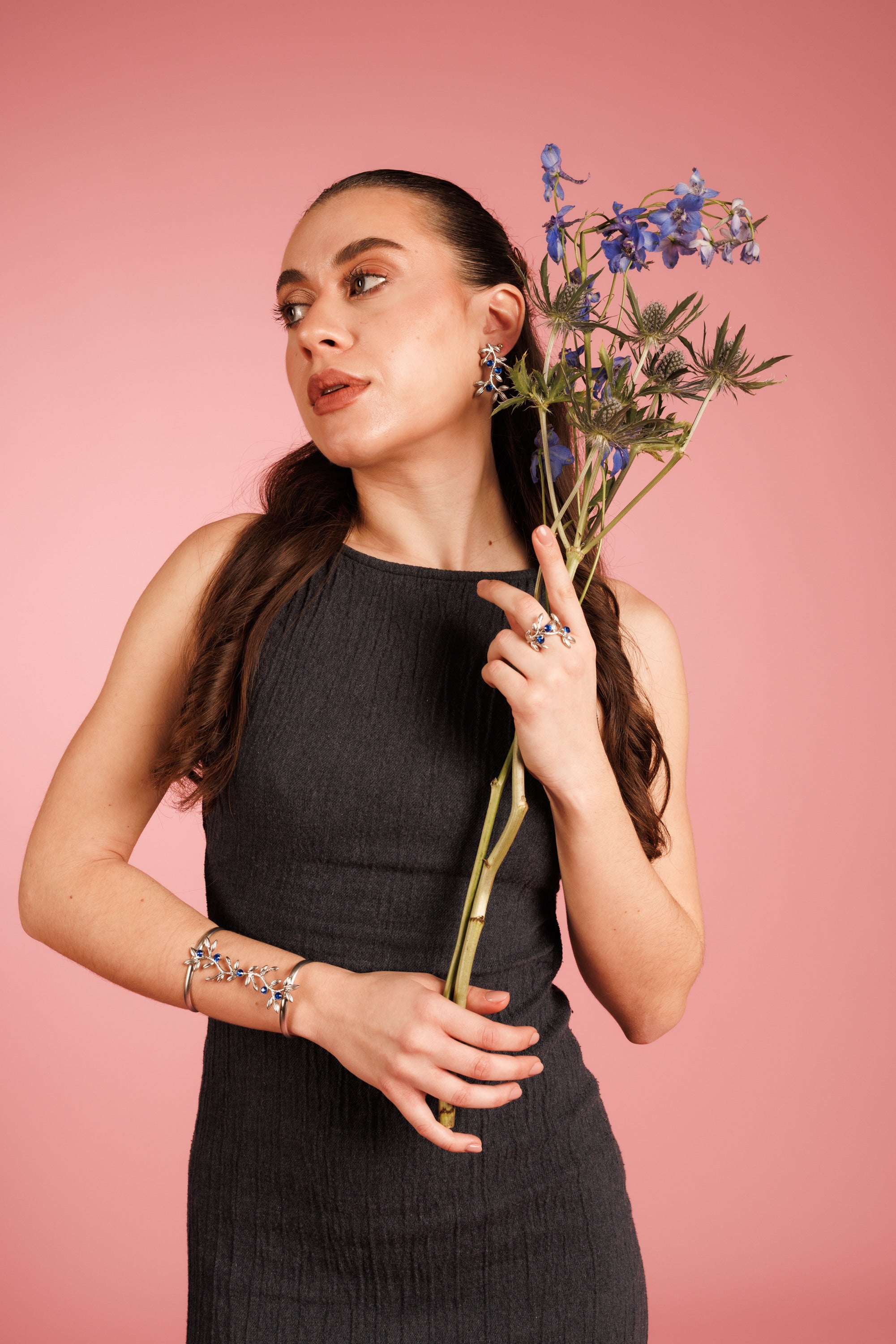 Vertical Leaf Jewelry Set