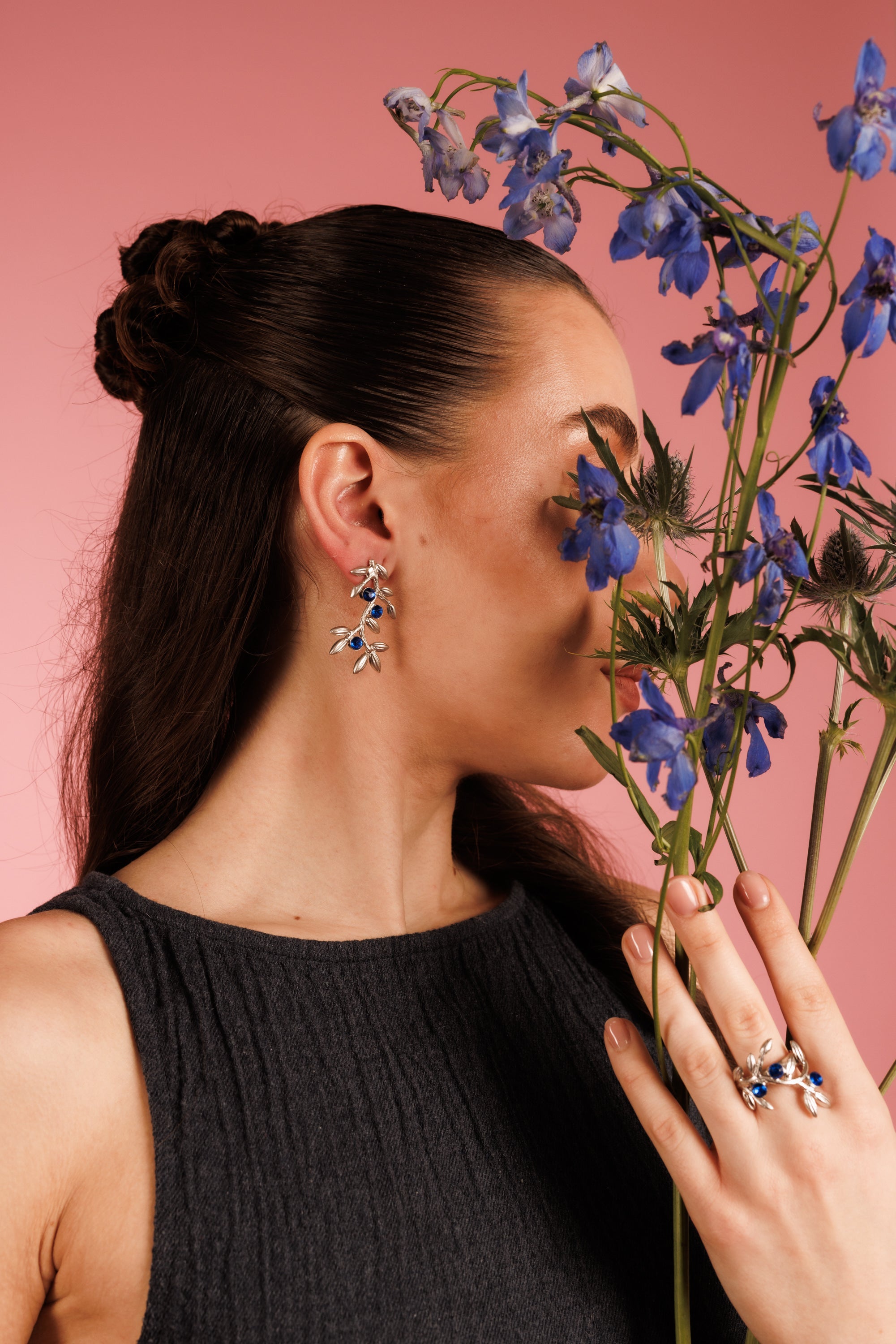 Vertical Leaf Jewelry Set