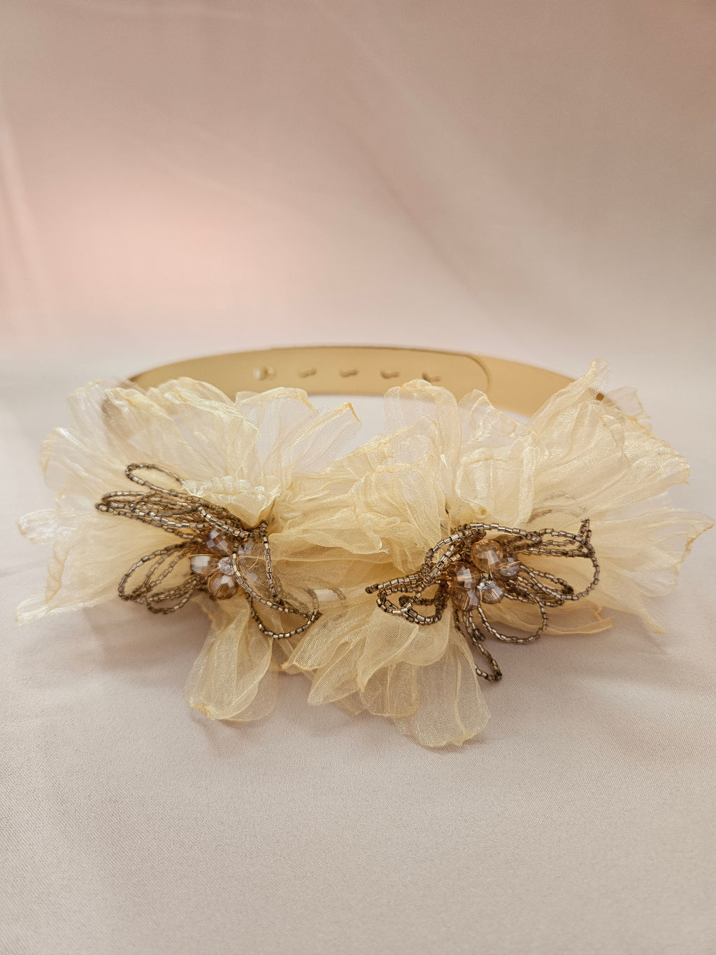 Adjustable Champagine Floral Belt