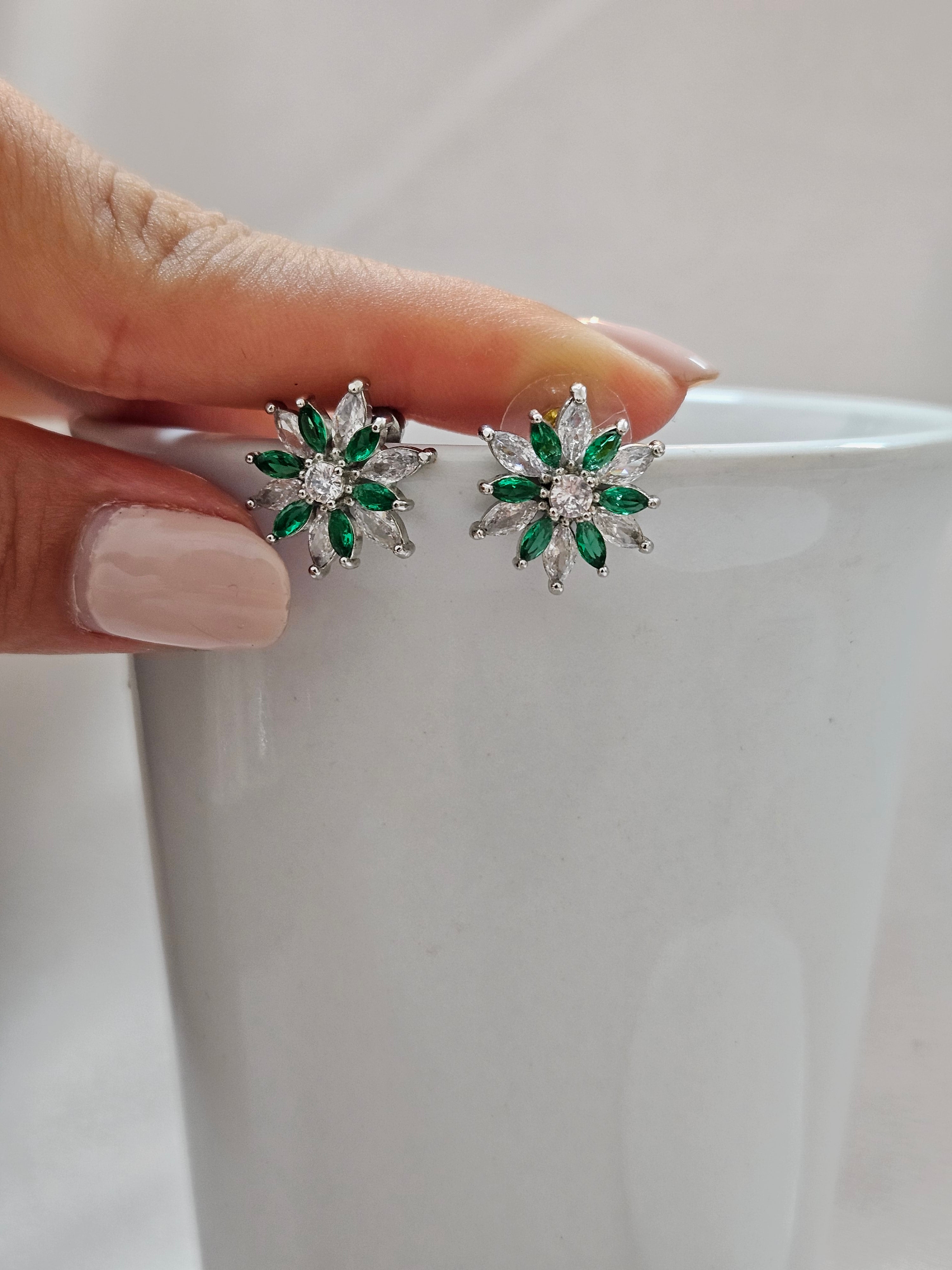 Small Green Stud Earrings - AEGC2