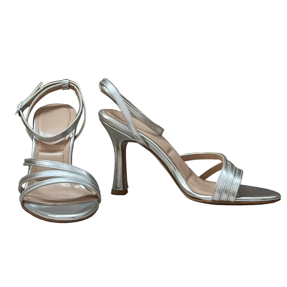 Silver Strappy Heels