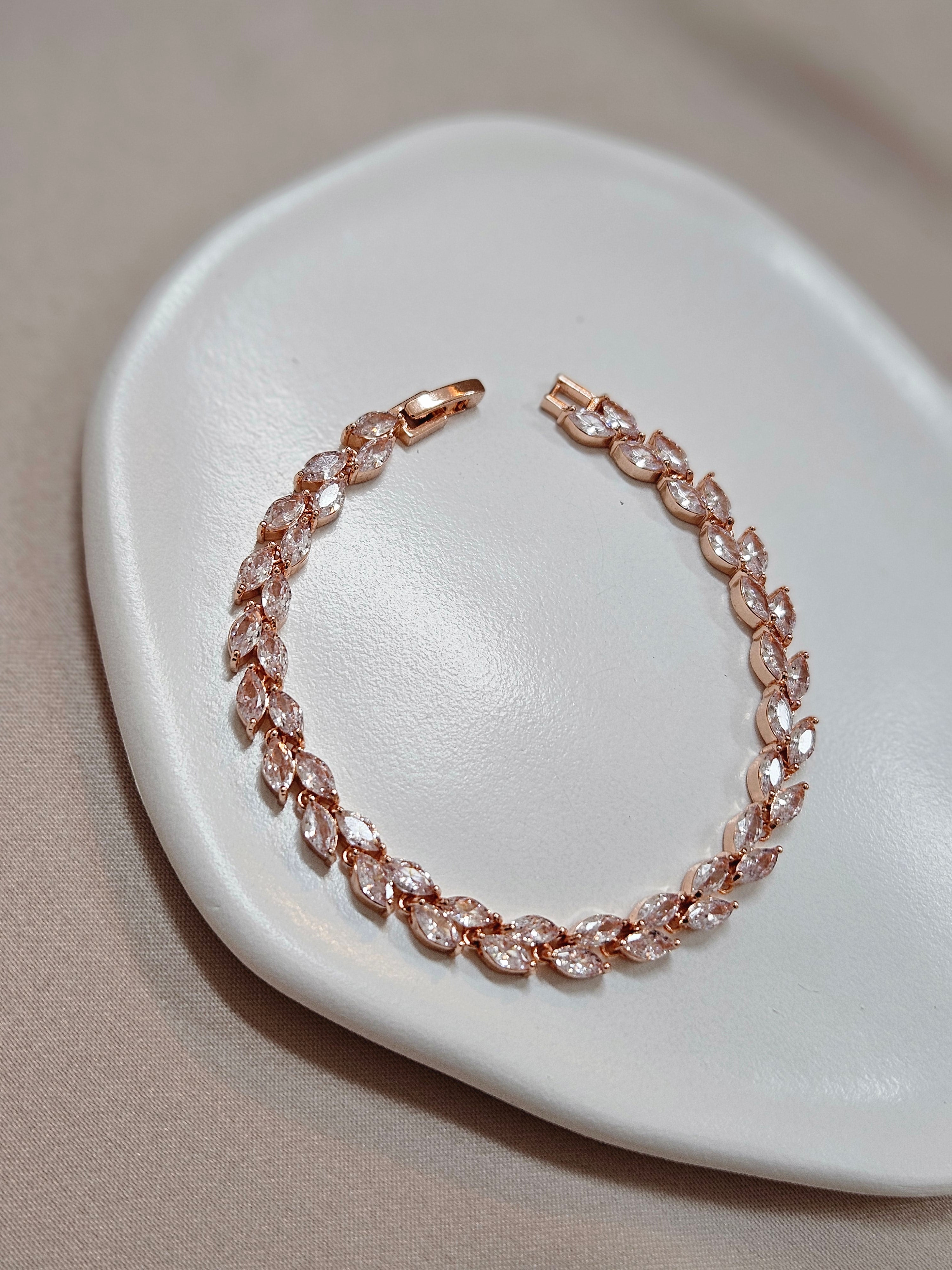 Maria Bracelet - Rose Gold Vine Crystal Bracelet