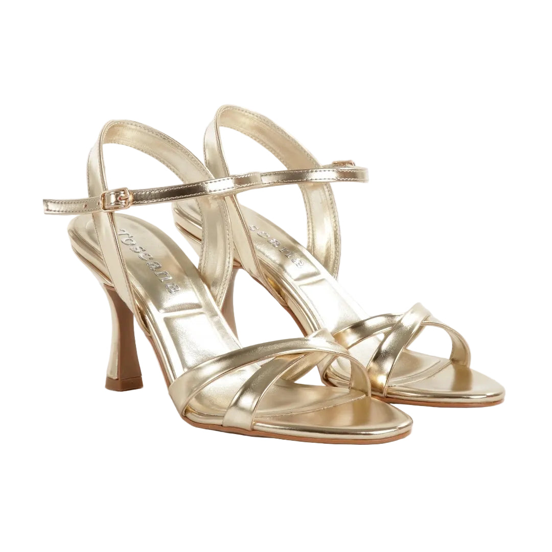 strapy matt gold heels sandals with tango heels 9cm for women