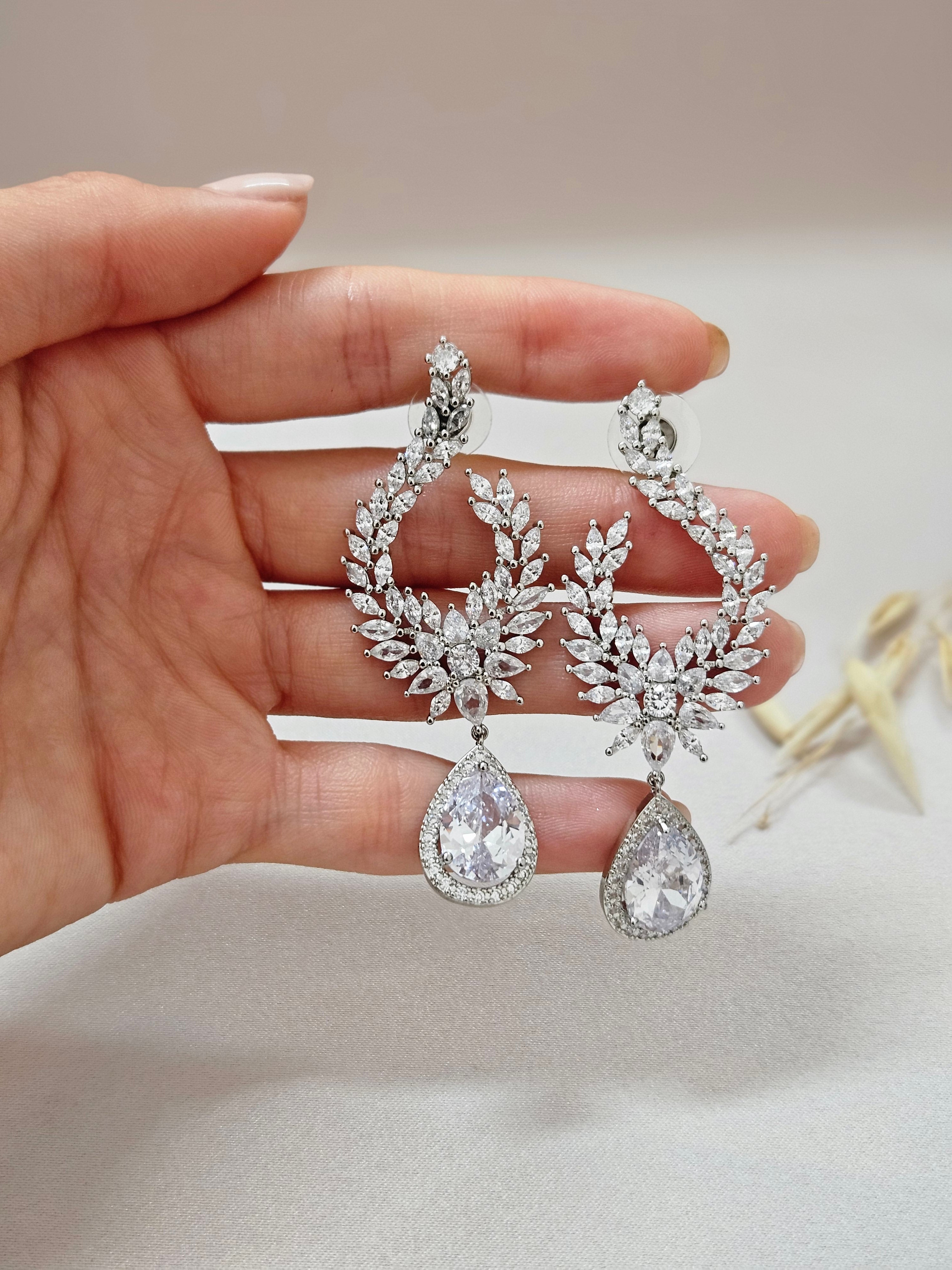 Statement Crystal Stud Earrings - AESC29