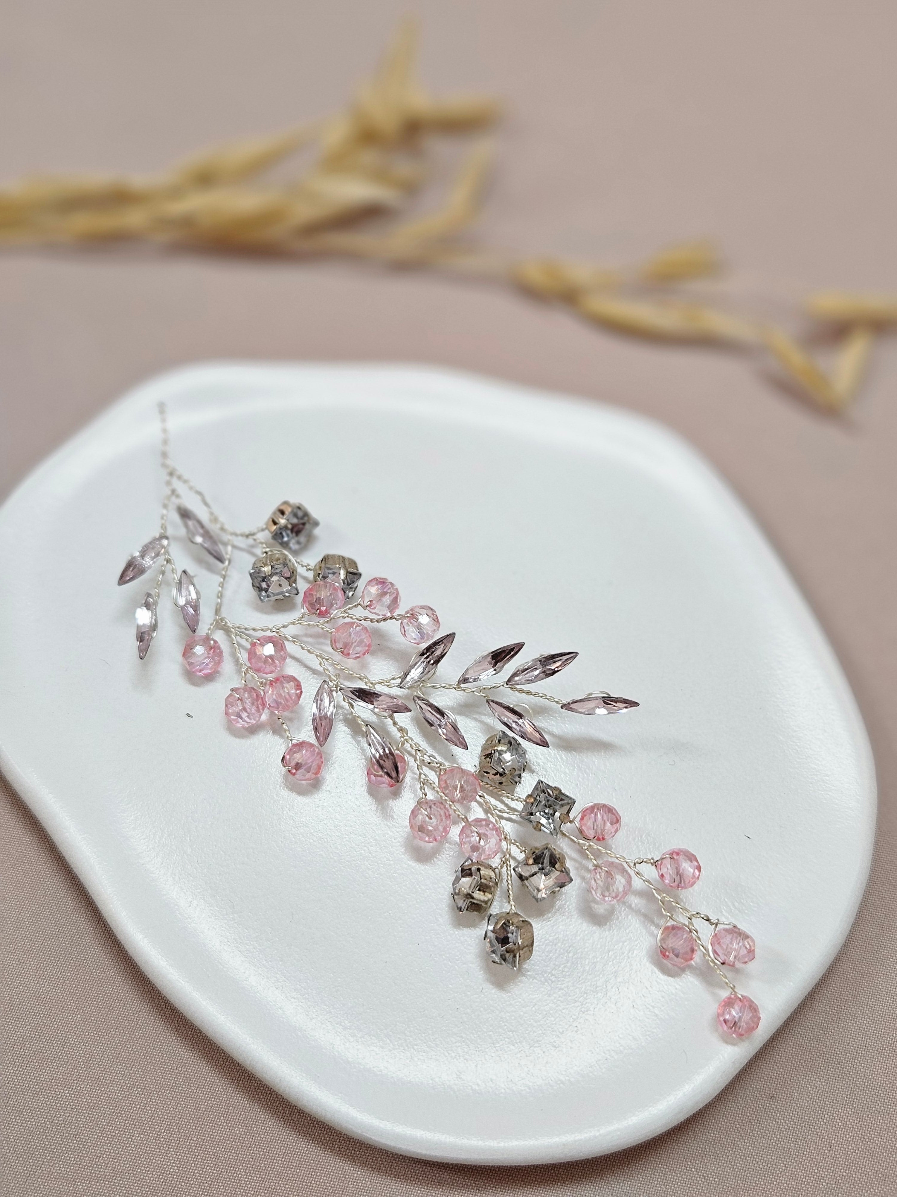 Baby Pink And silver Hair Piece - HPSP