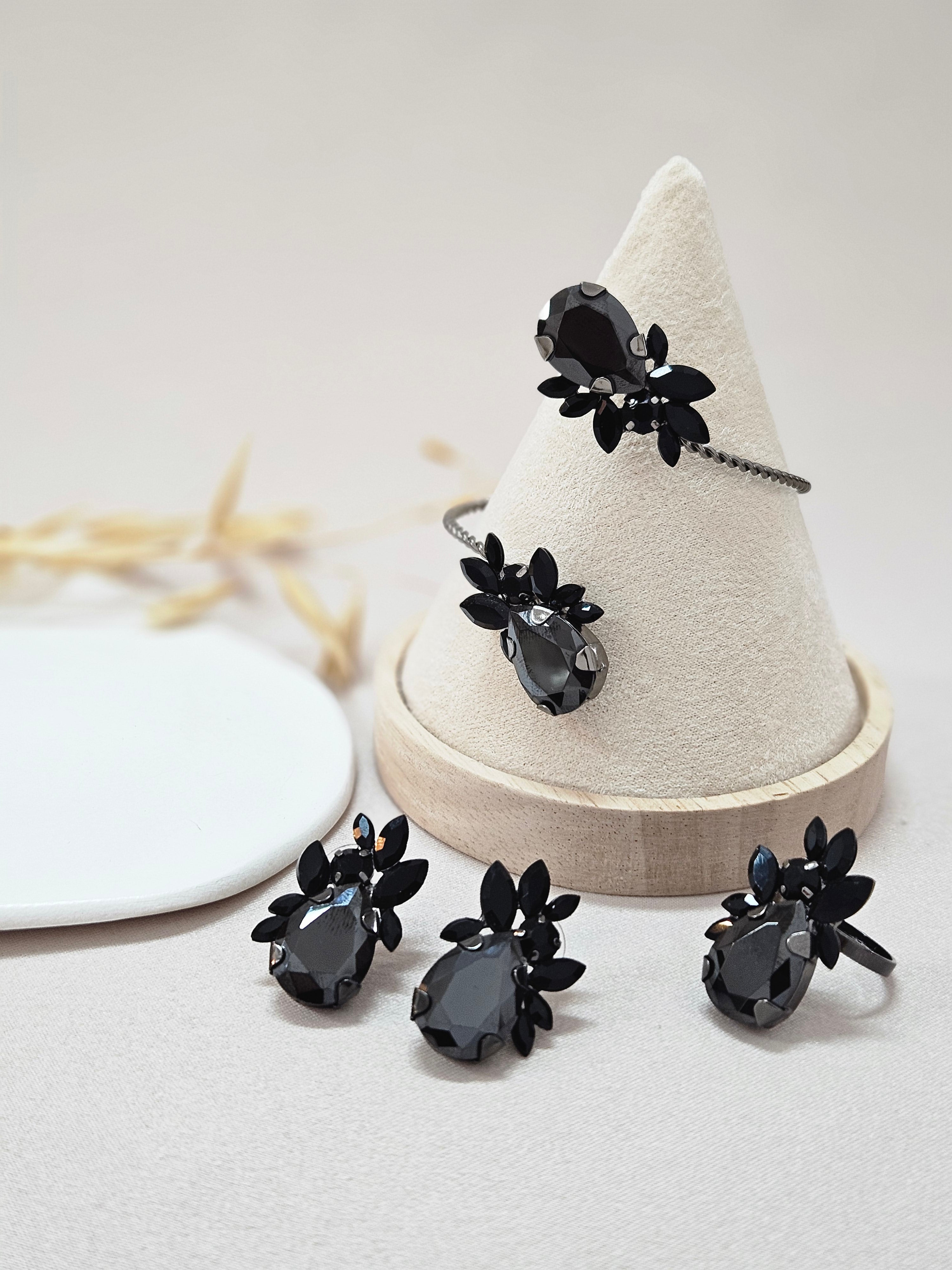 Black Diamond Bracelet Set - HBSG4