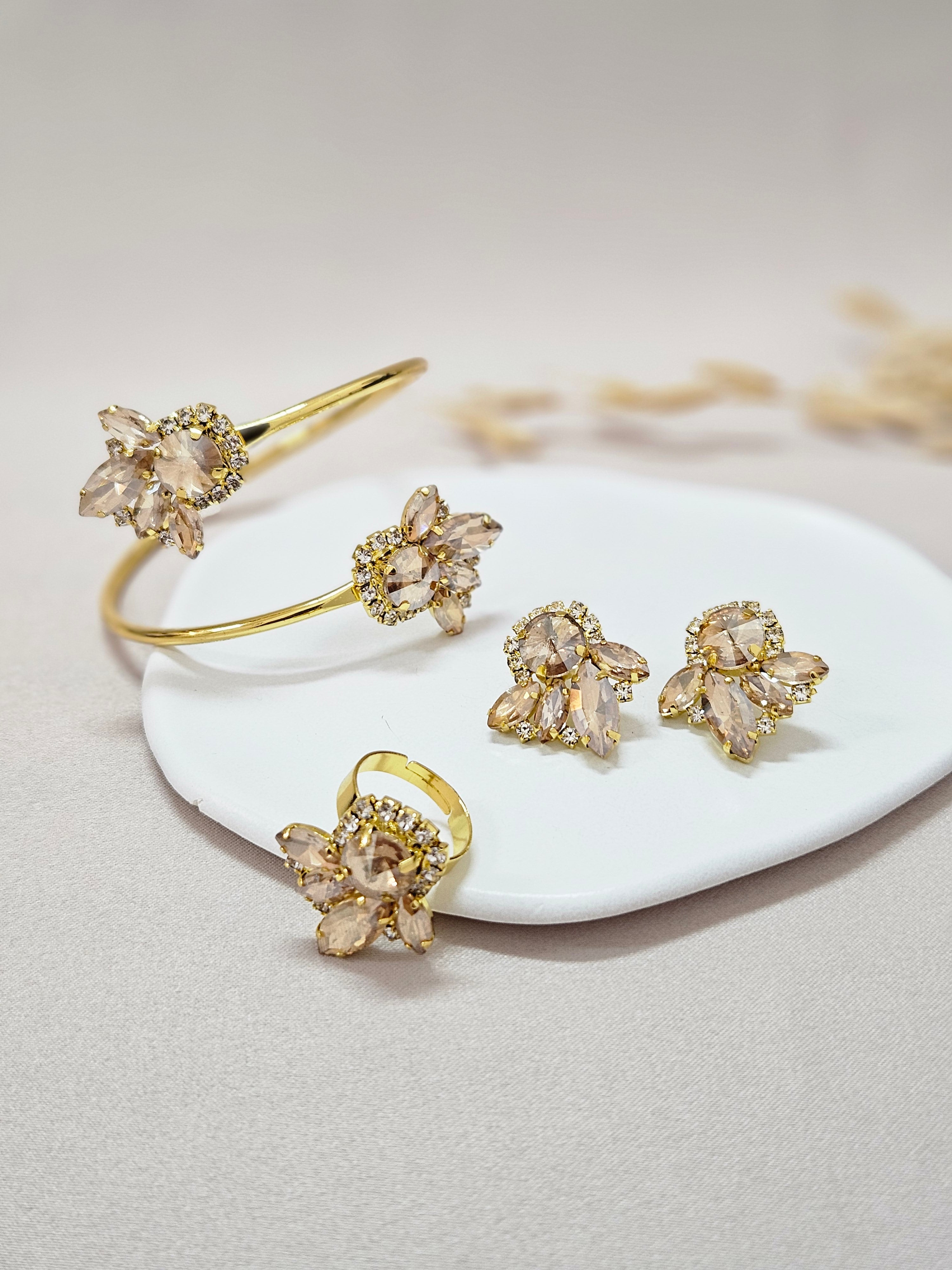 Champagne Crystal Jewelry Set - CBSGG