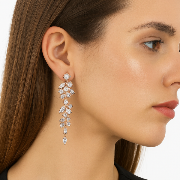 Chandelier rose gold earrings