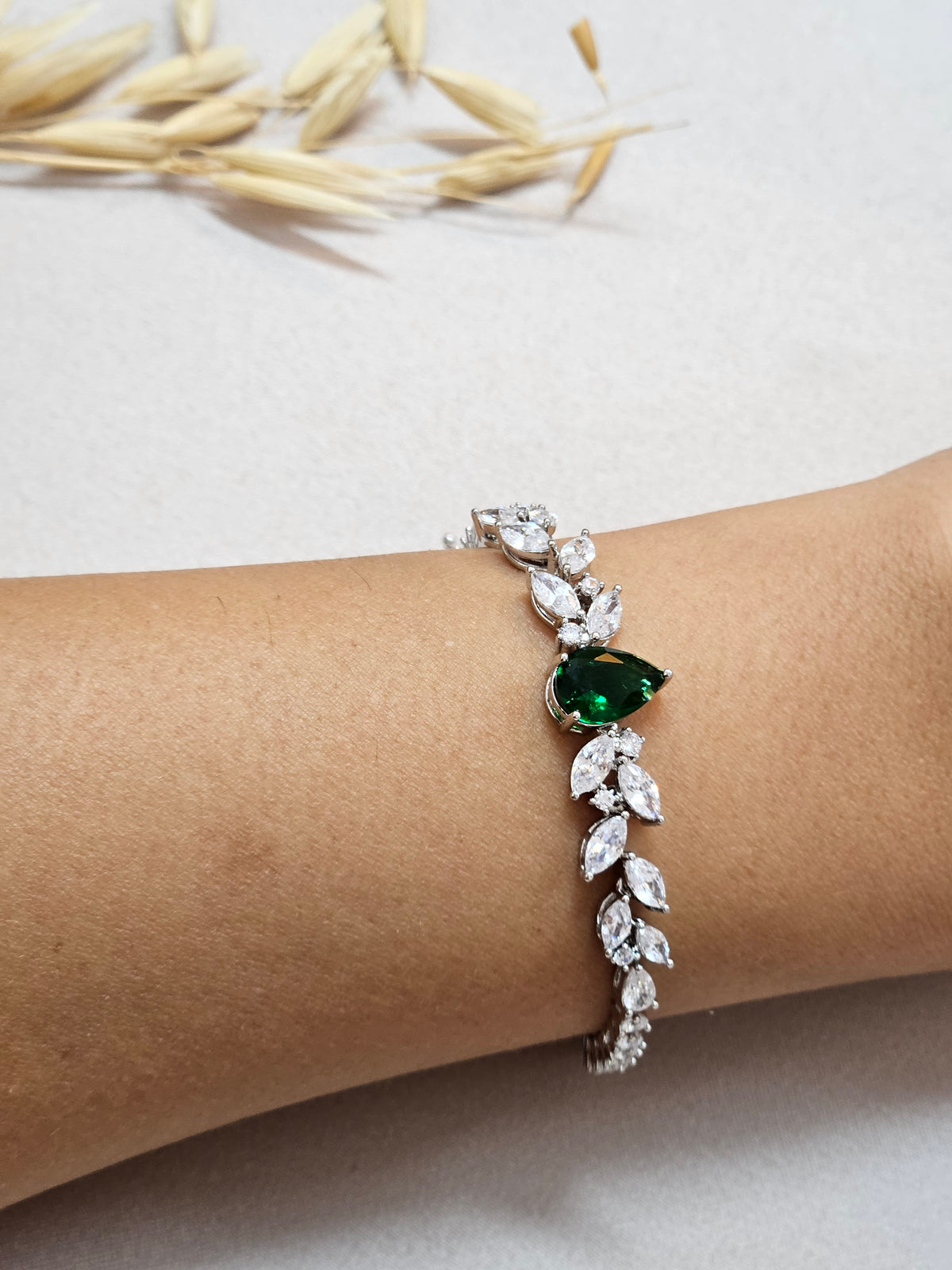 CZ chanin emerald green bracelet
