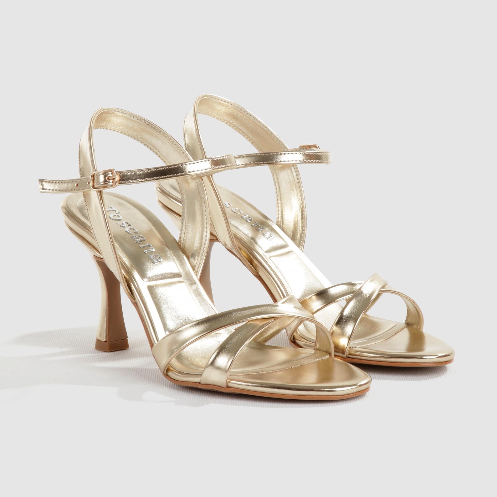Gold Strappy Heels