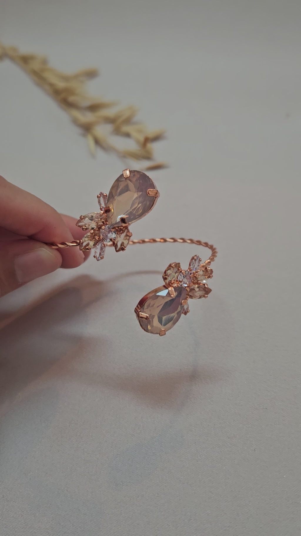 Rose Gold And Champagne Jewelry Set