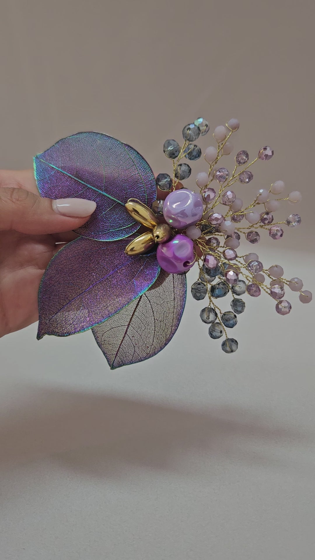 Purple And Pink Sew On Brooch