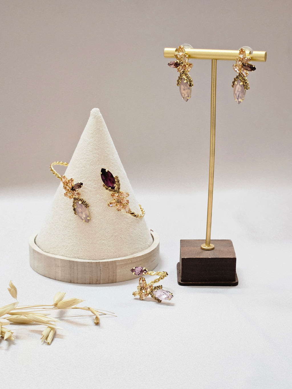 Purple And Pink Cubic Zirconia Jewelry Set