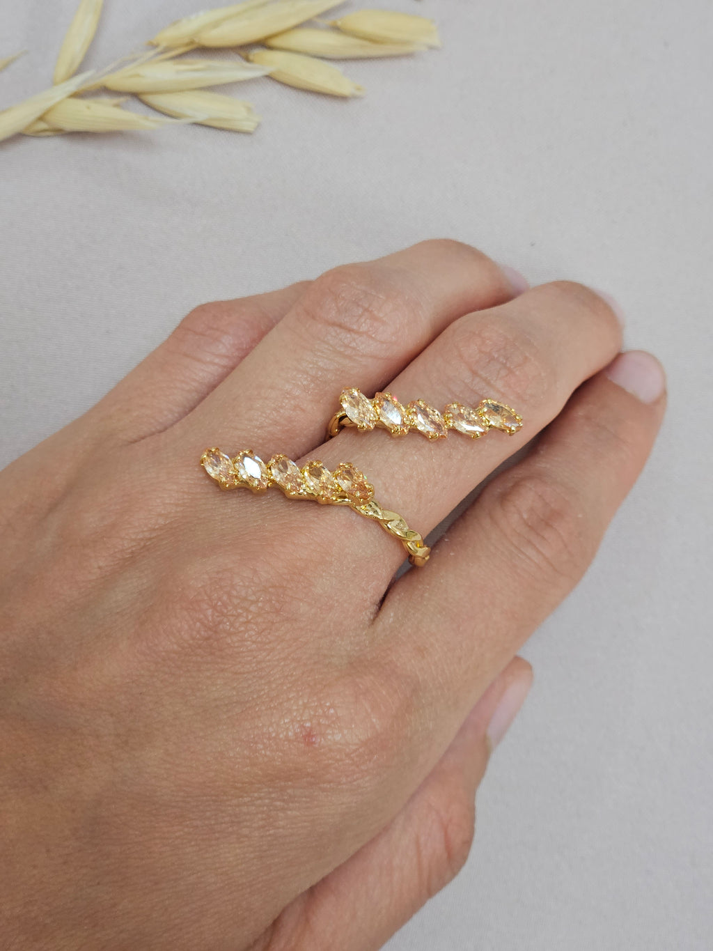 Delicate champagne jewelry set