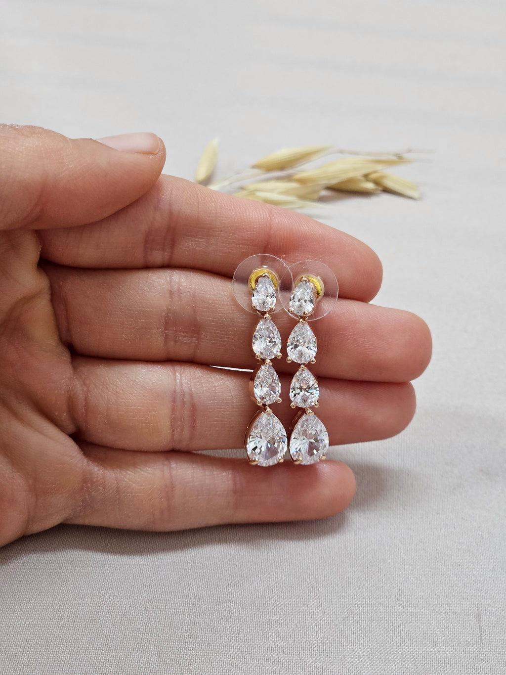 Rose Gold Tear Drop Jewelry Set