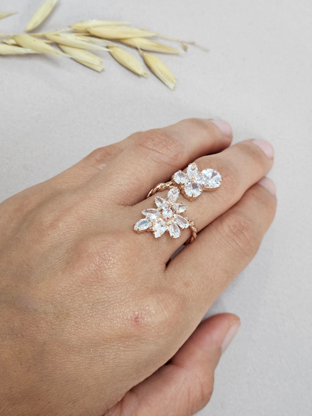 Rose Gold Floral Jewelry Set