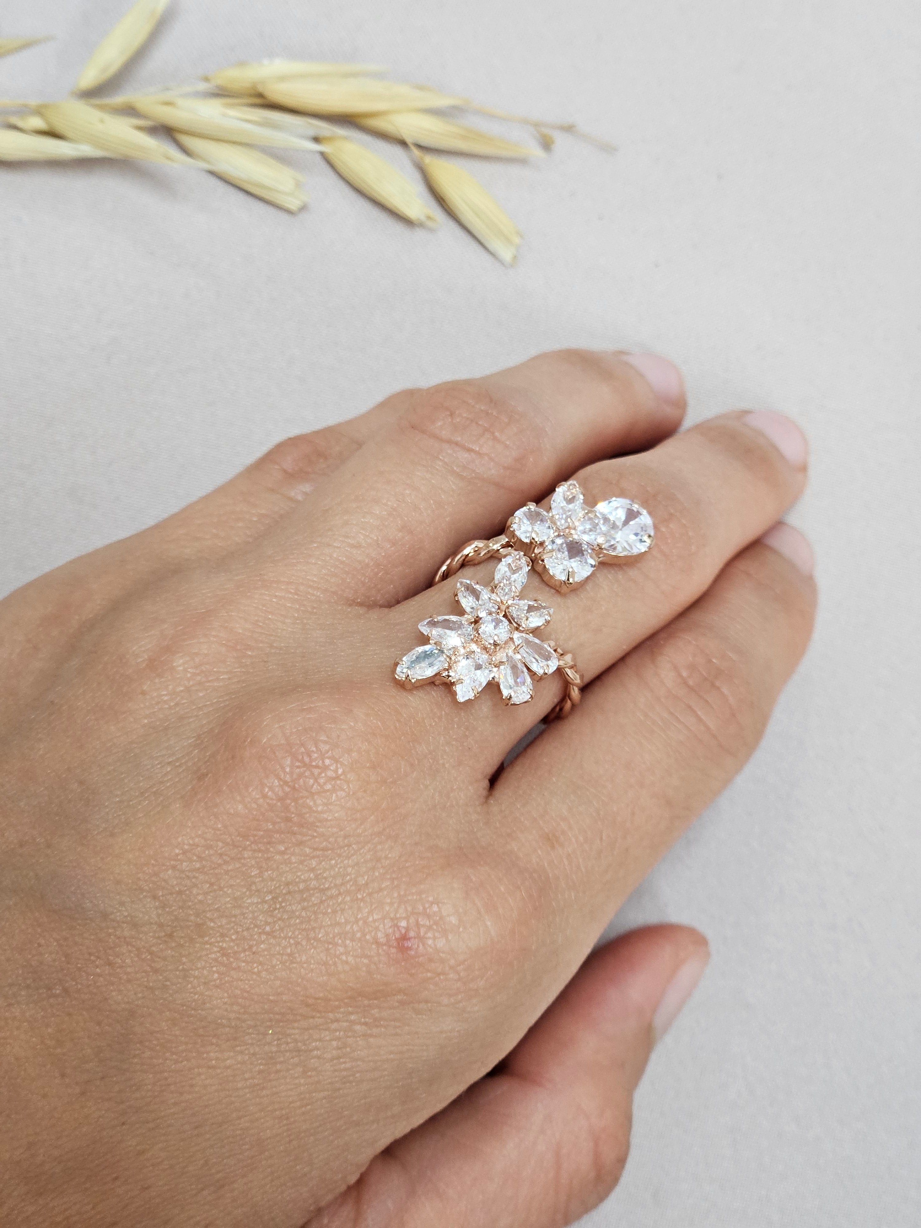 Rose Gold Floral Jewelry Set