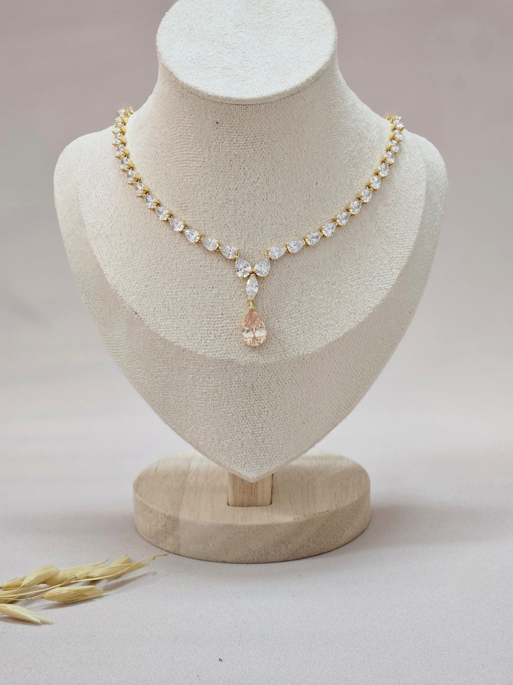 Champagne Drop Crystal Jewelry Set