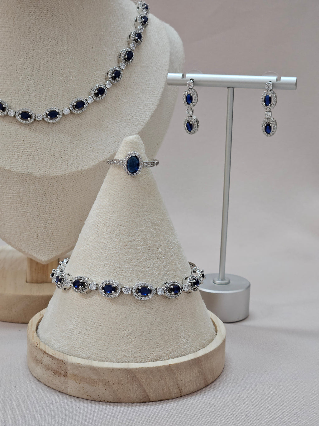 Dark Blue Jewelry CZ Set
