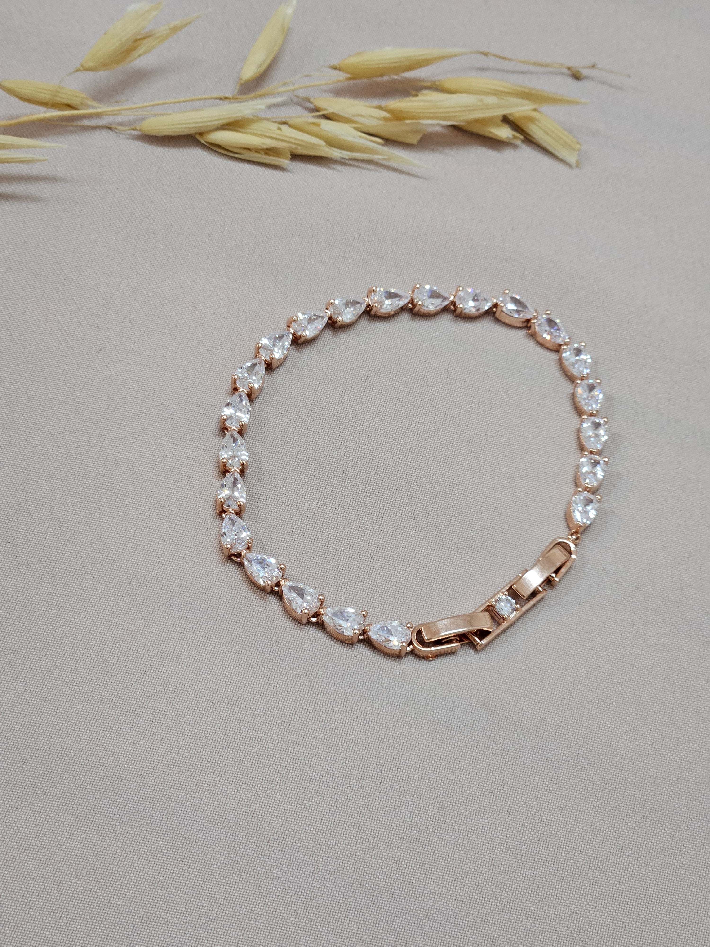 Rose Gold Tear Drop Jewelry Set