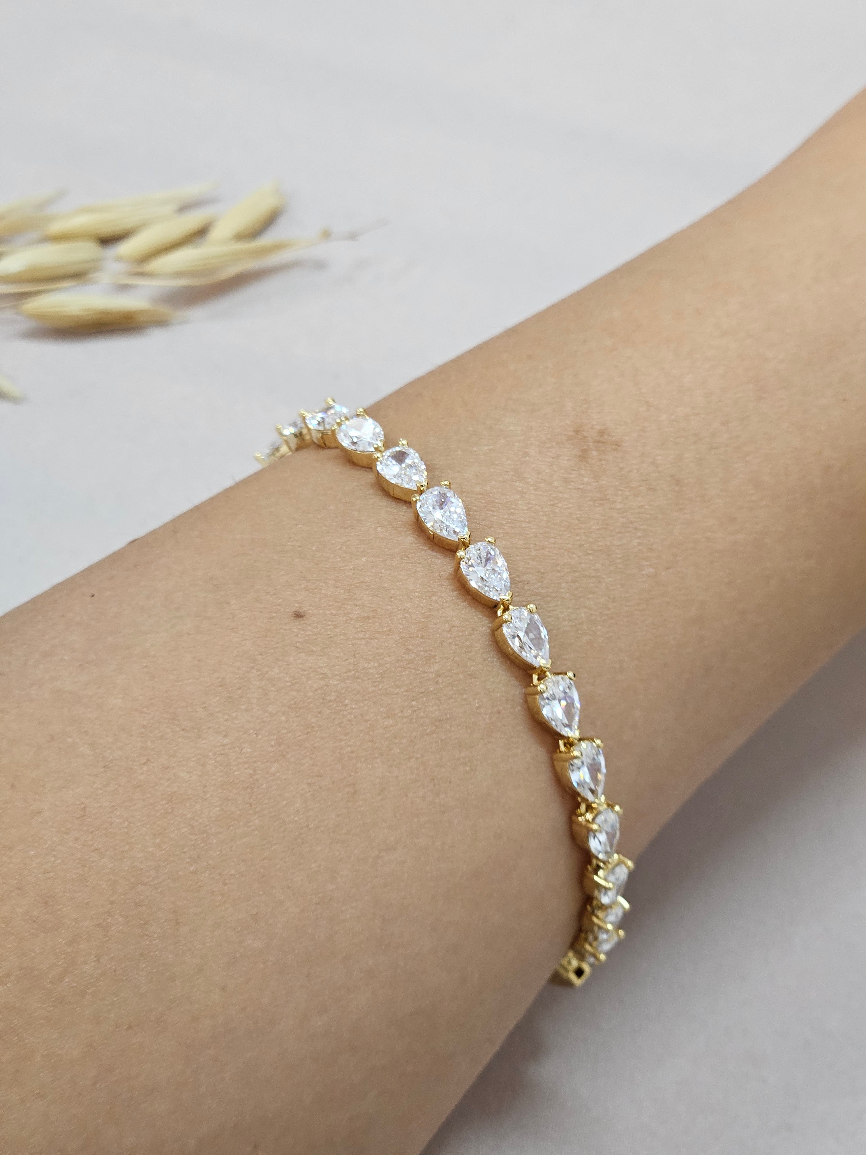 Champagne Drop Crystal Jewelry Set