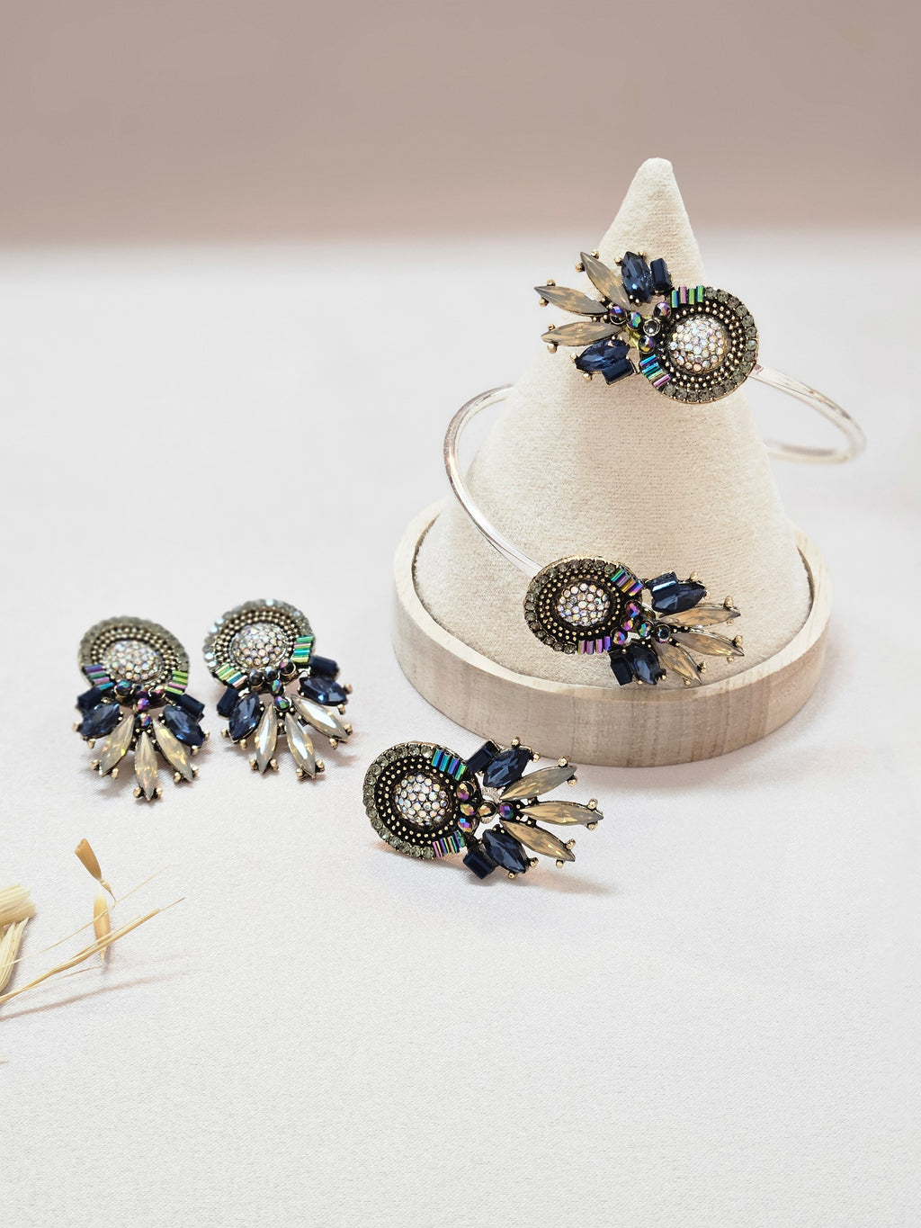 Blue Leaf Jewelry Set