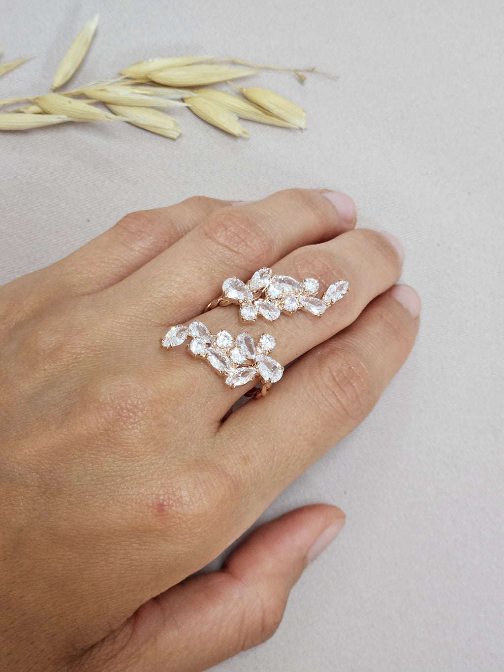 Rose Gold Leaf Bridal Set