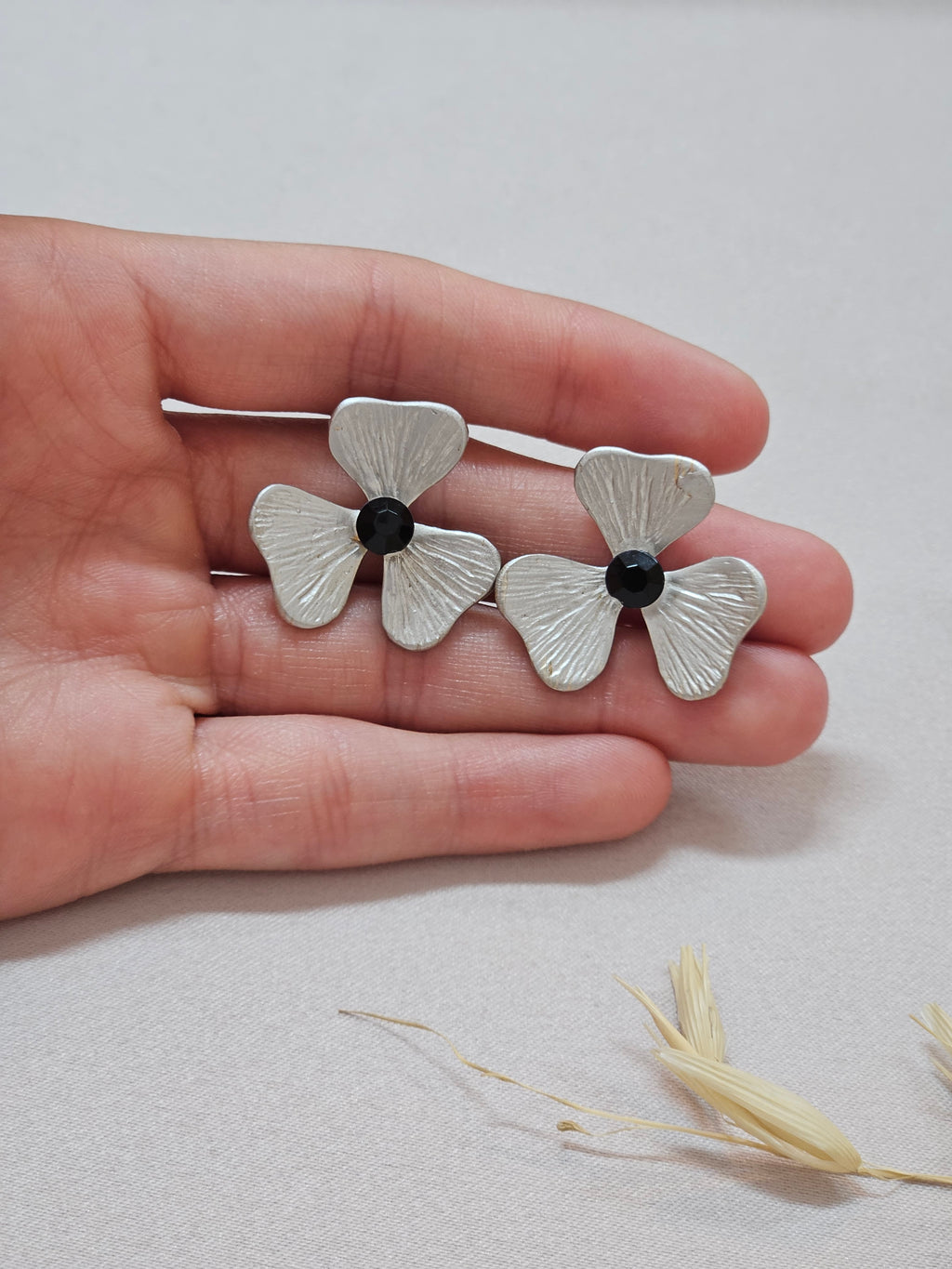 Black Flower Earrings