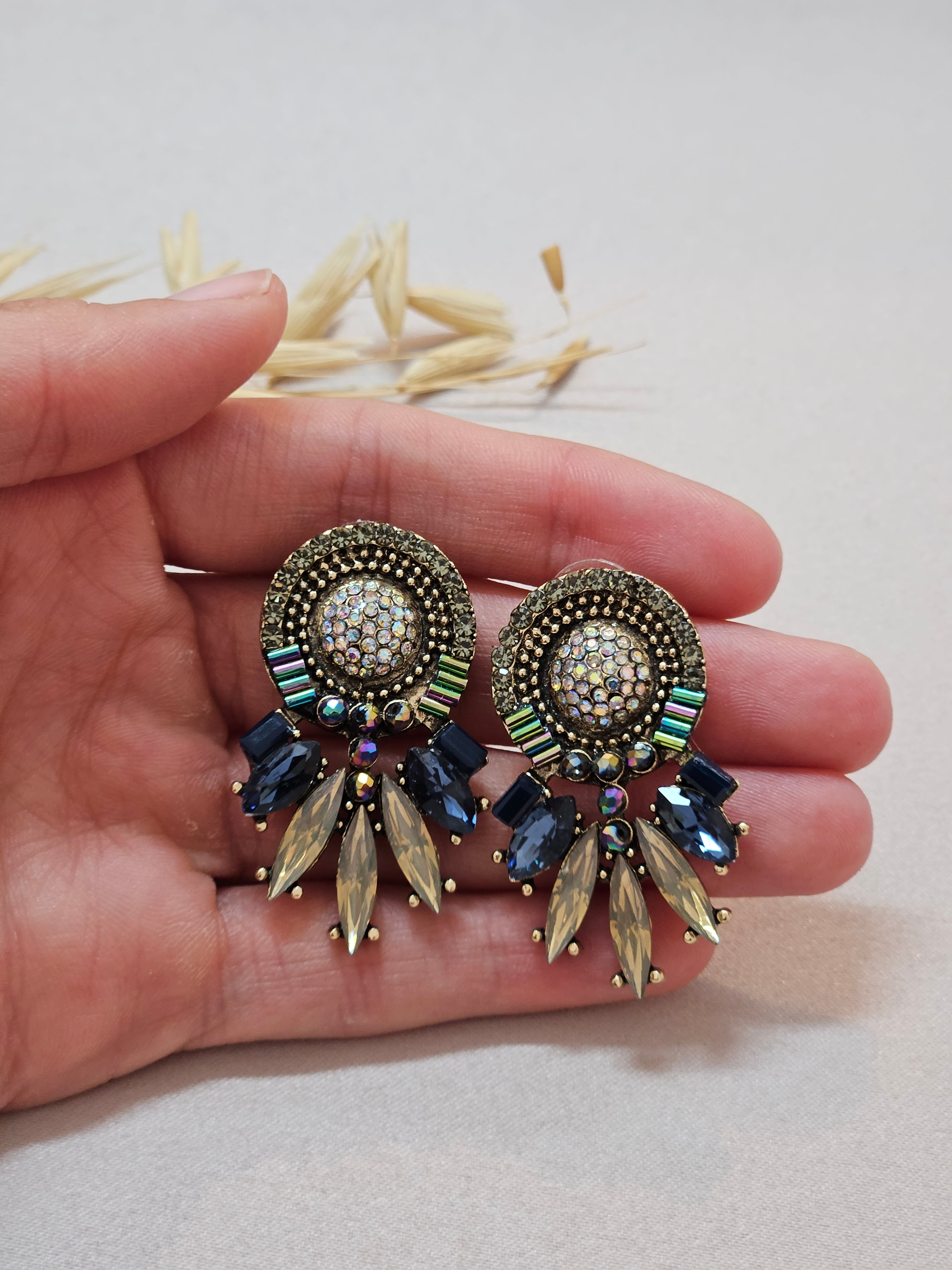 Blue Leaf Jewelry Set