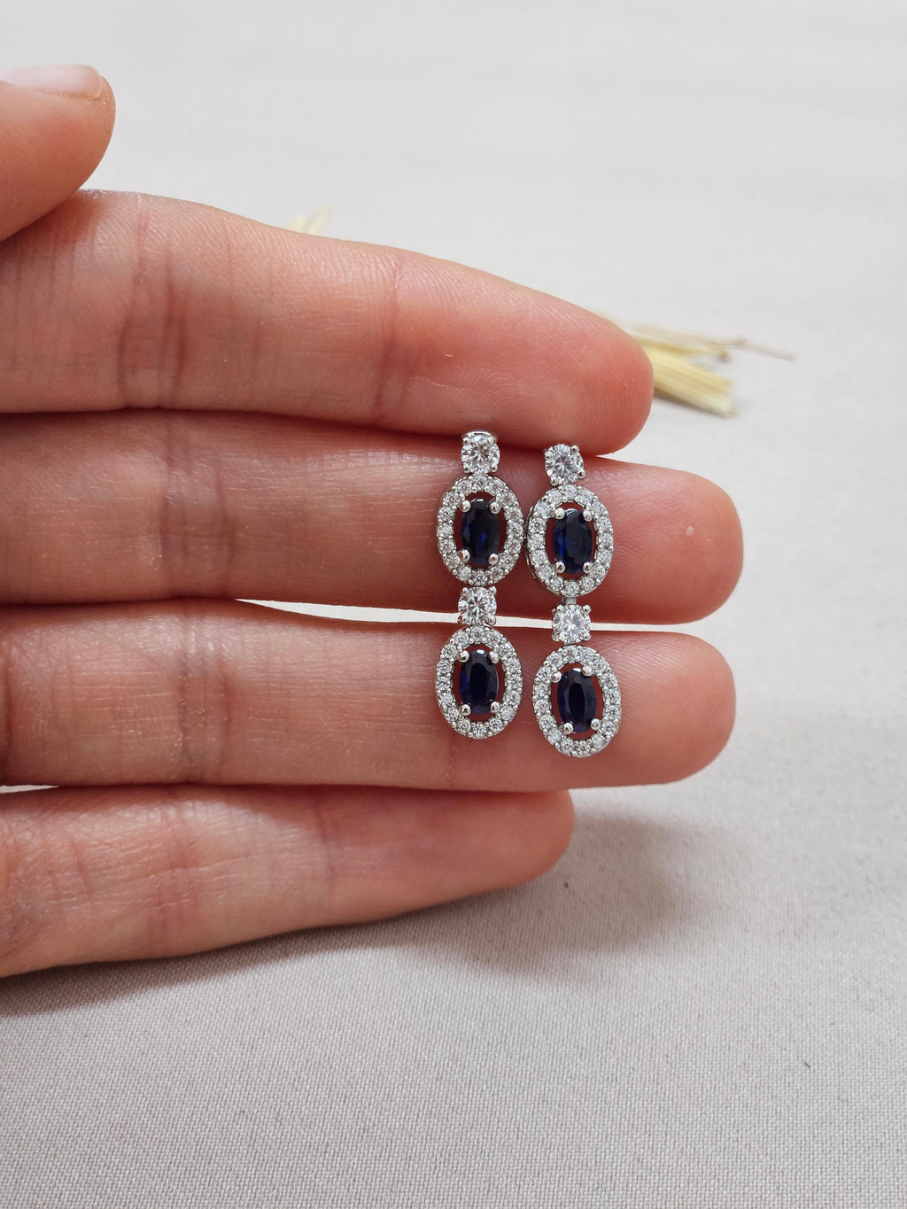 Dark Blue Jewelry CZ Set