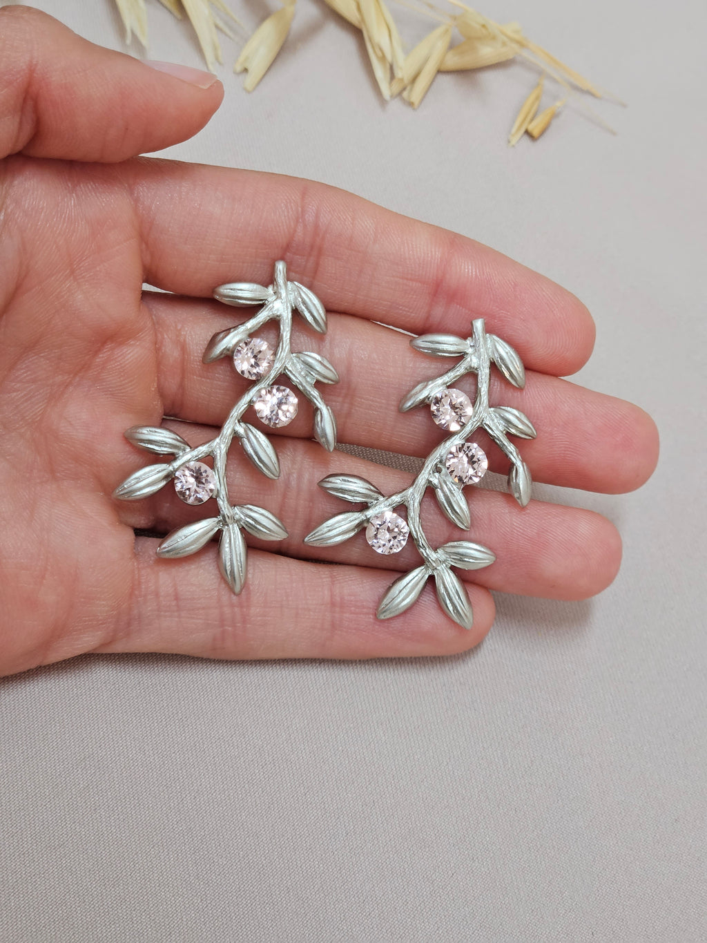 Silver And Pink Jewelry Set