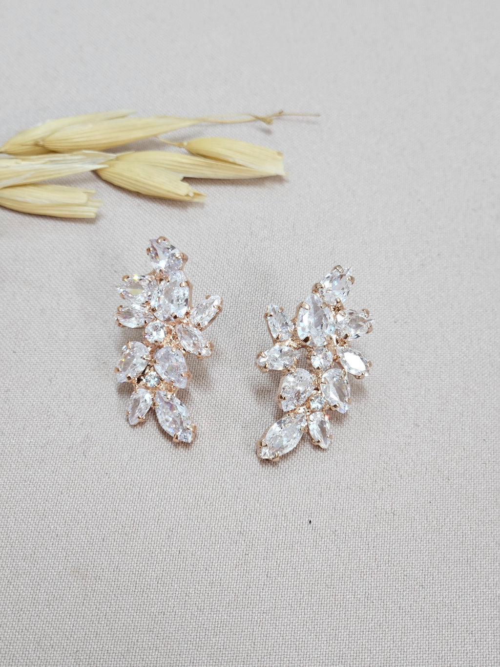 Rose Gold Leaf Bridal Set