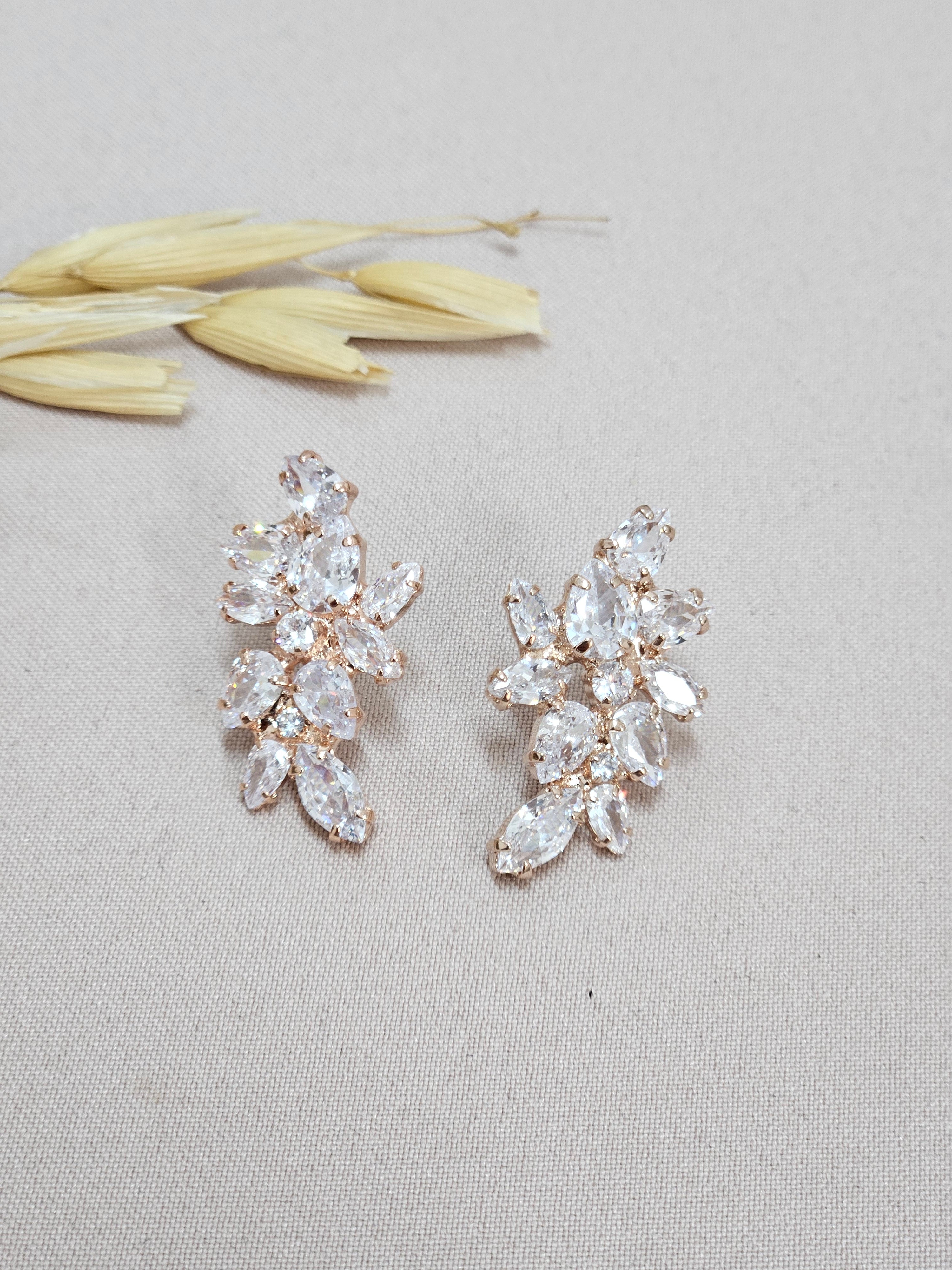 Rose Gold Leaf Bridal Set