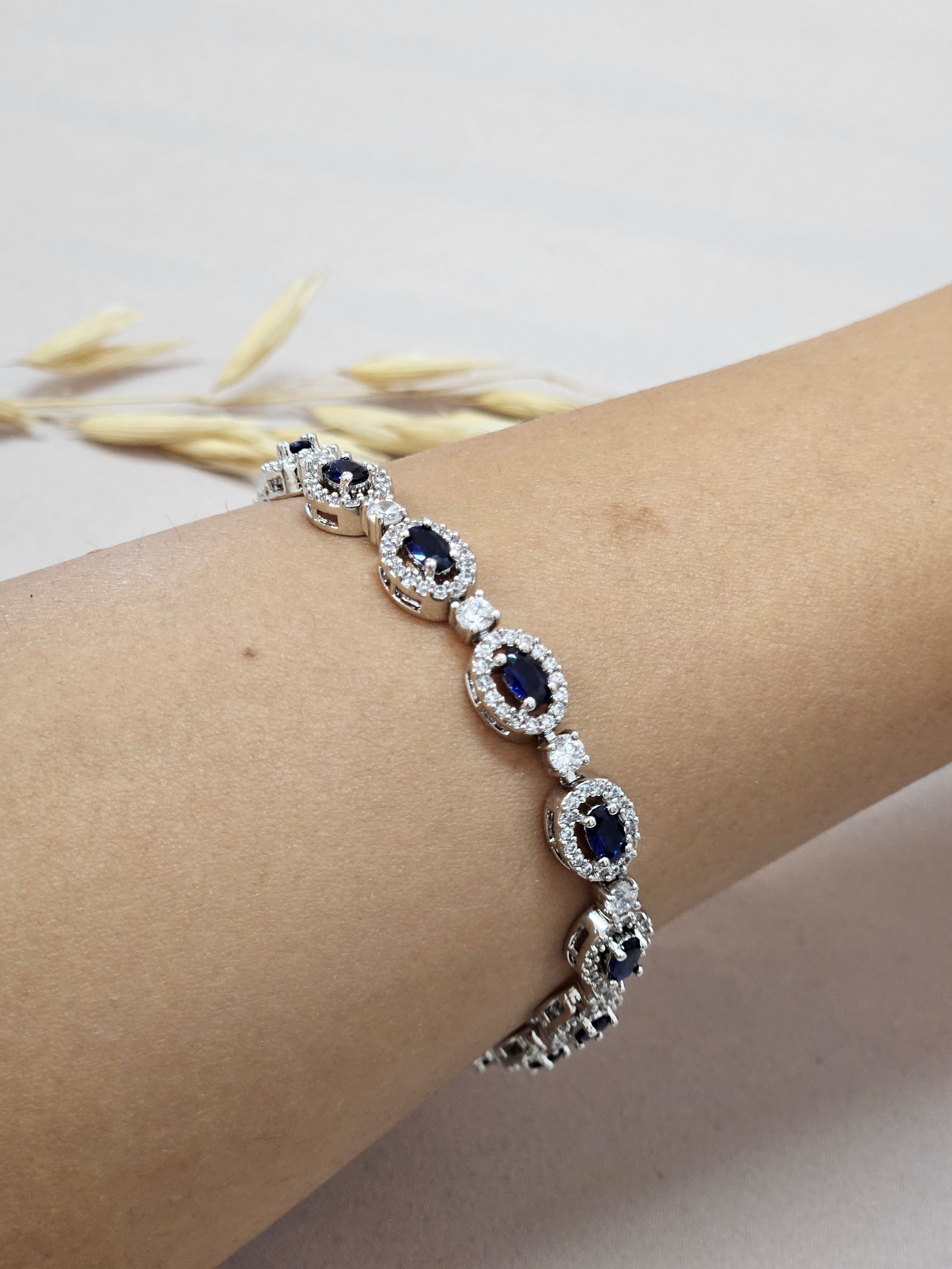 Dark Blue Jewelry CZ Set