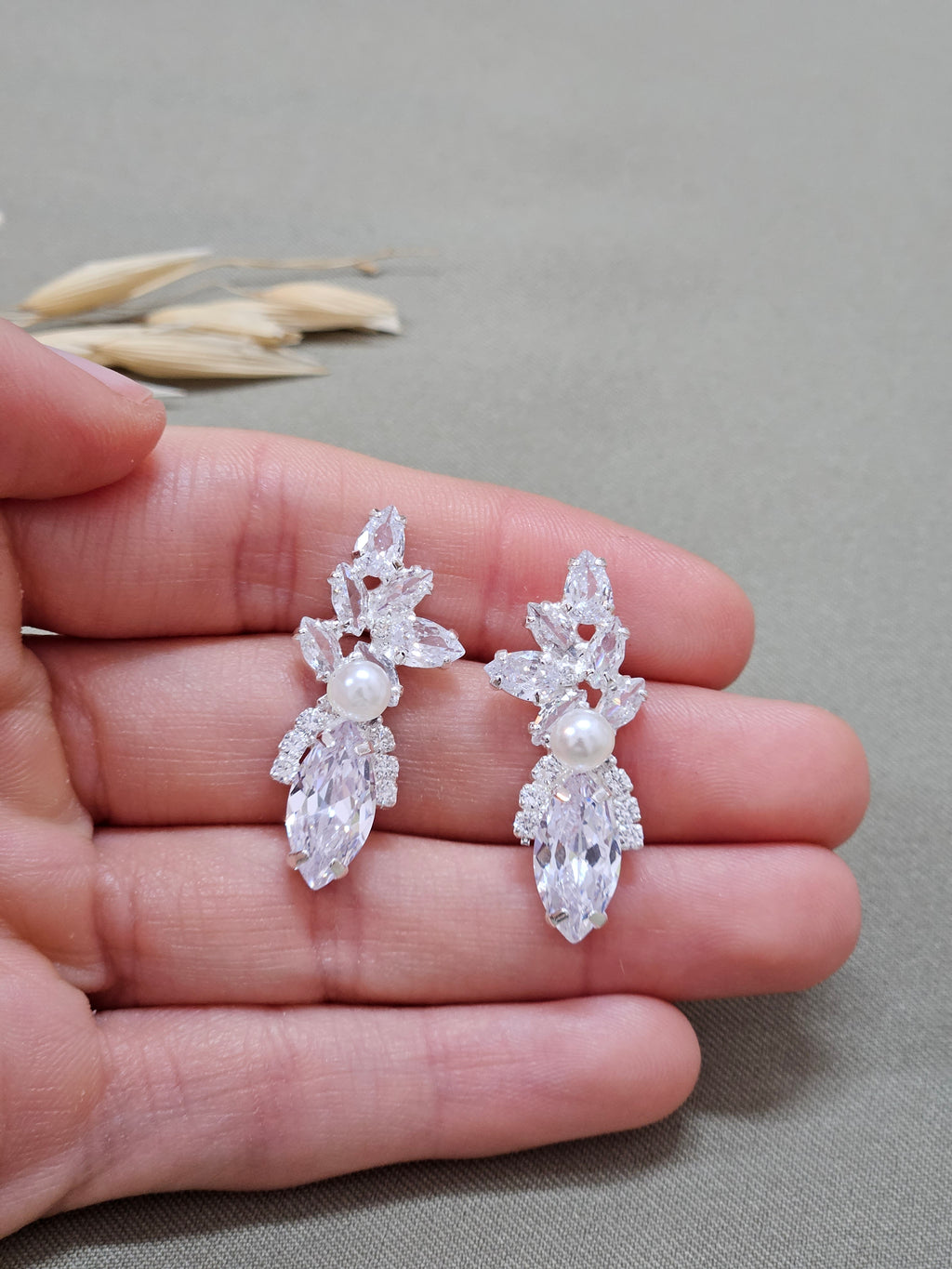 Leaf Silver Bridal Set