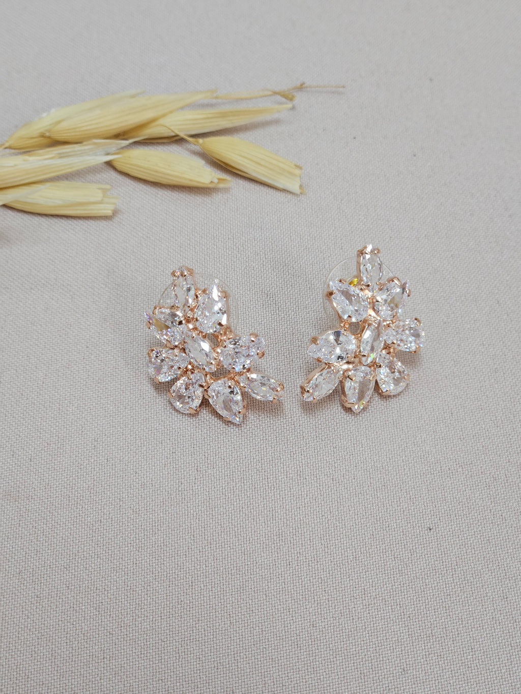 Rose Gold Floral Jewelry Set