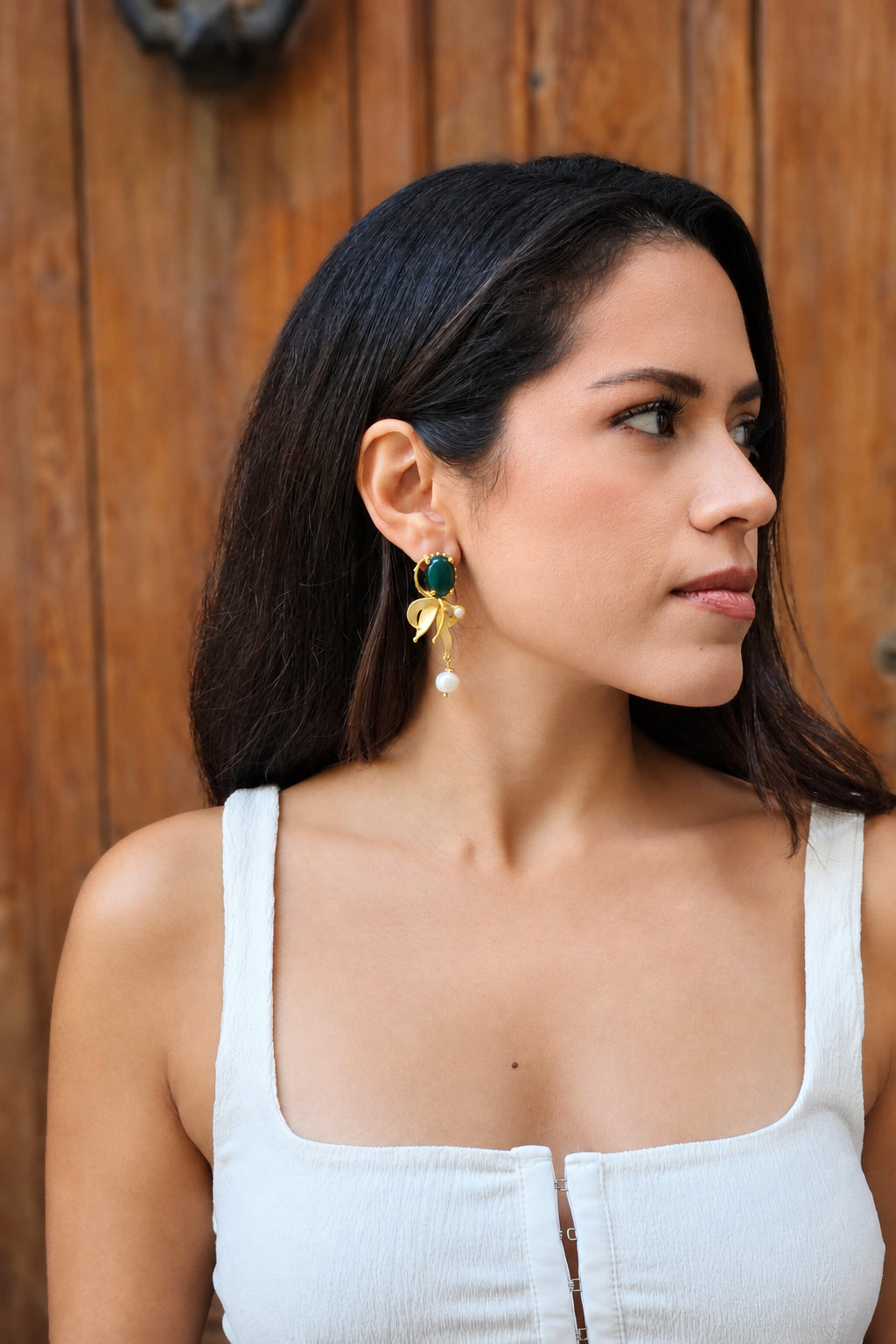 Pendientes de araña verde esmeralda