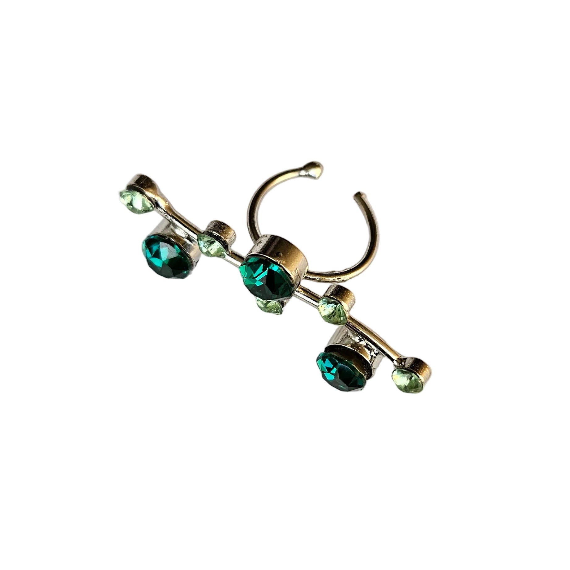 Horizontal Green CZ Ring